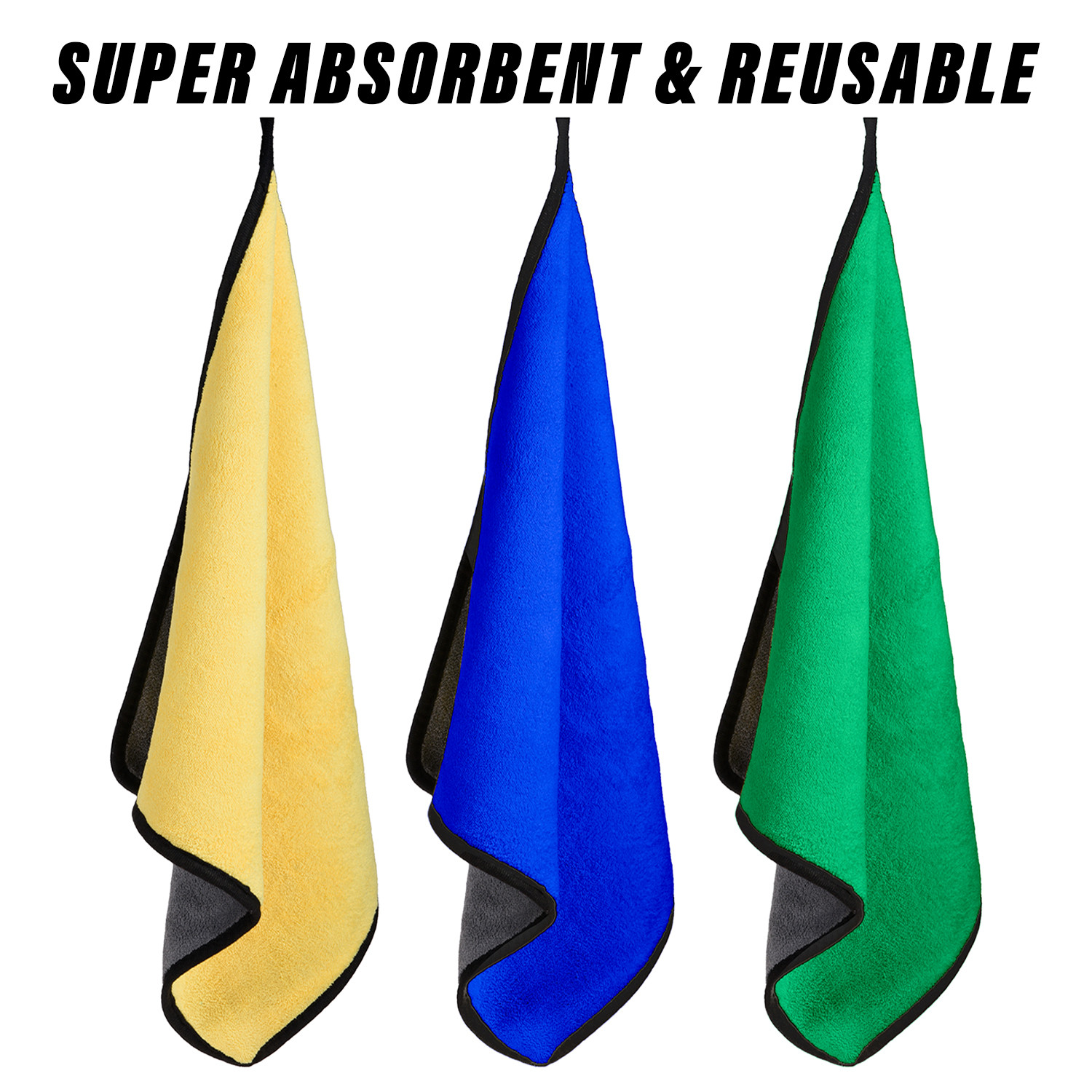 Kuber Industries Cleaning Towel | Reusable Cleaning Cloths for Kitchen | Duster Towel for Home Cleaning | 400 GSM Cleaning Cloth Towel with Hanging Loop | 40x60 | Pack of 2 | Multi
