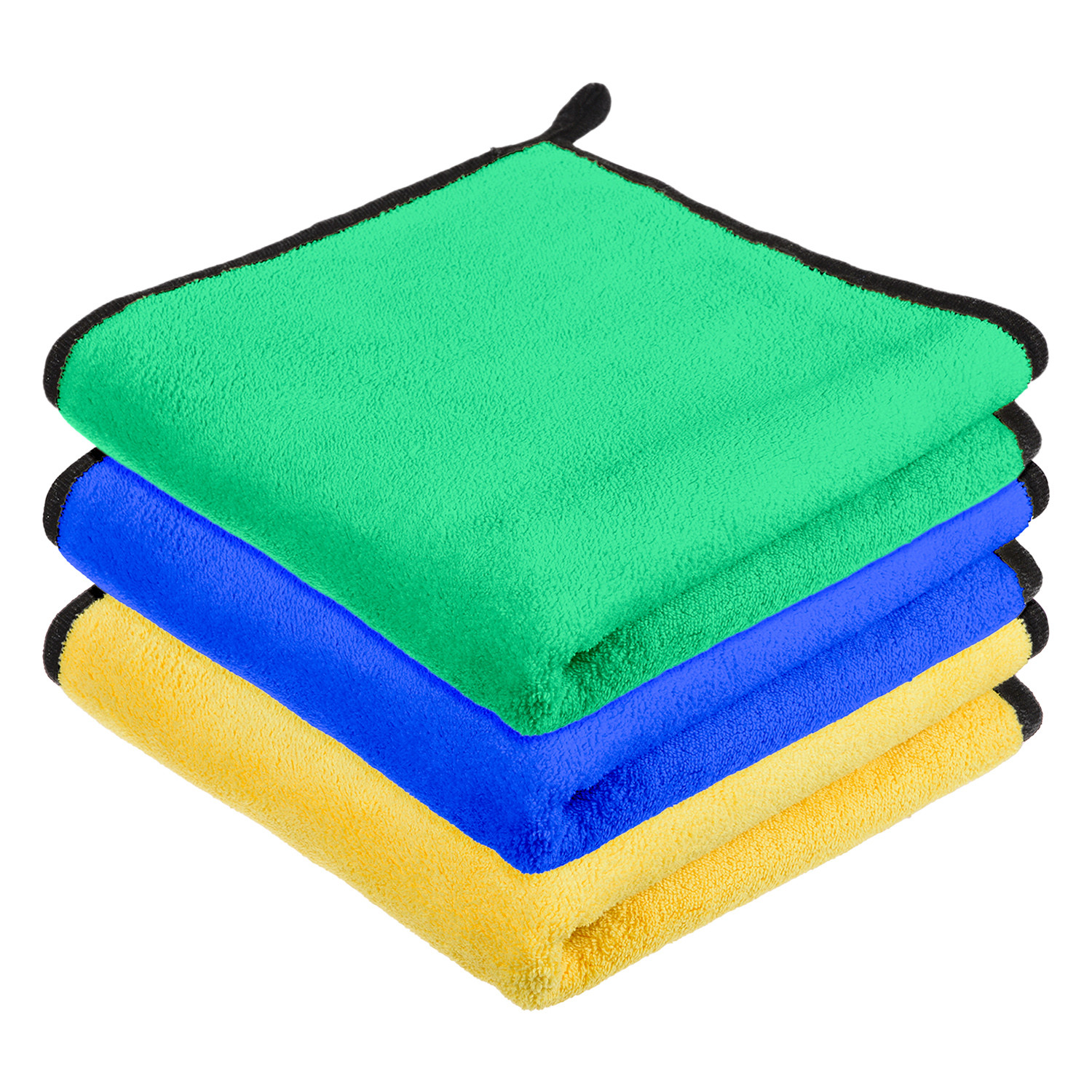 Kuber Industries Cleaning Towel | Reusable Cleaning Cloths for Kitchen | Duster Towel for Home Cleaning | 400 GSM Cleaning Cloth Towel with Hanging Loop | 40x60 | Pack of 3 | Multi