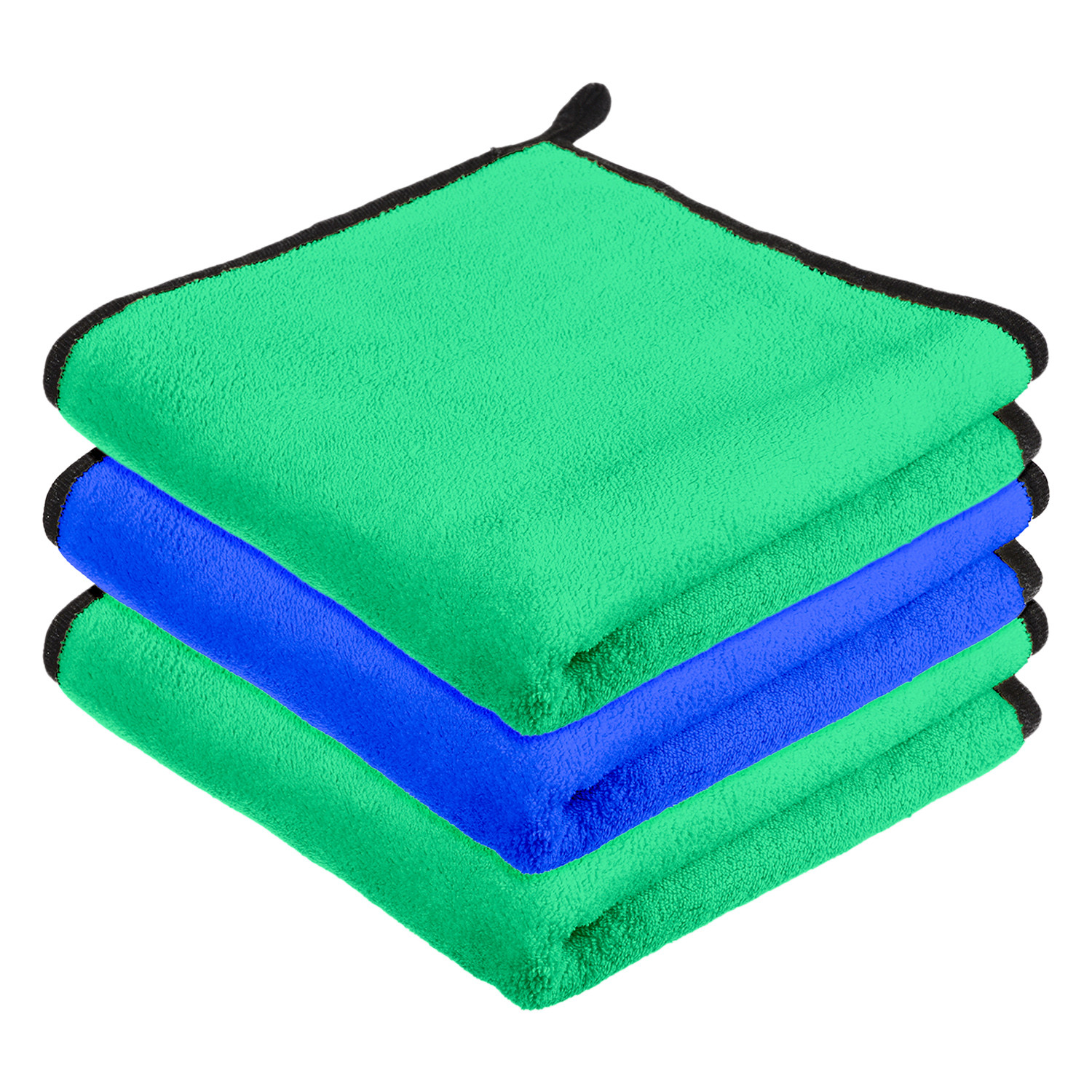 Kuber Industries Cleaning Towel | Reusable Cleaning Cloths for Kitchen | Duster Towel for Home Cleaning | 400 GSM Cleaning Cloth Towel with Hanging Loop | 40x60 | Pack of 3 | Multi
