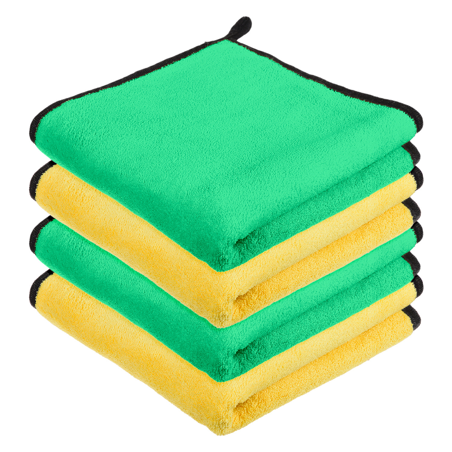 Kuber Industries Cleaning Towel | Reusable Cleaning Cloths for Kitchen | Duster Towel for Home Cleaning | 400 GSM Cleaning Cloth Towel with Hanging Loop | 40x60 | Pack of 4 | Multi