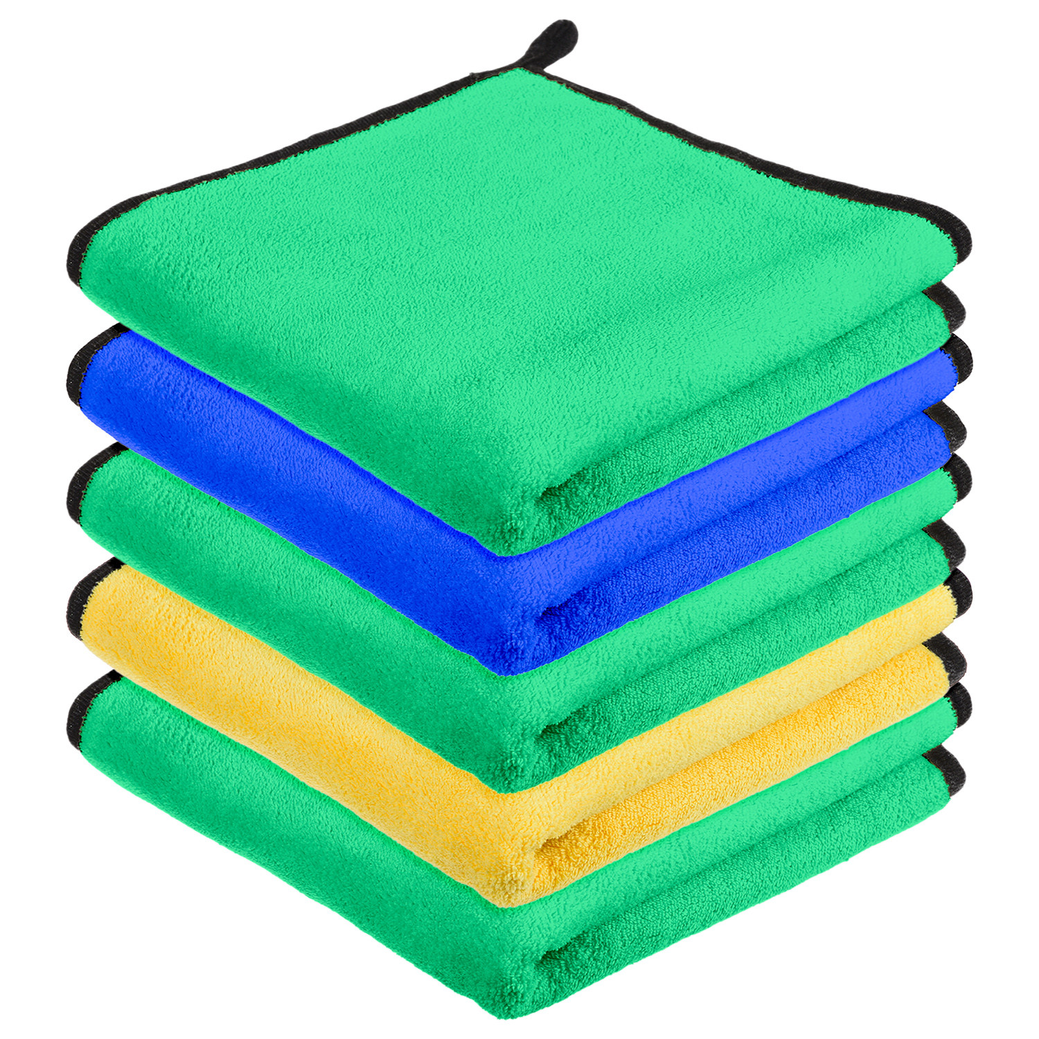 Kuber Industries Cleaning Towel | Reusable Cleaning Cloths for Kitchen | Duster Towel for Home Cleaning | 400 GSM Cleaning Cloth Towel with Hanging Loop | 40x60 | Pack of 5 | Multi