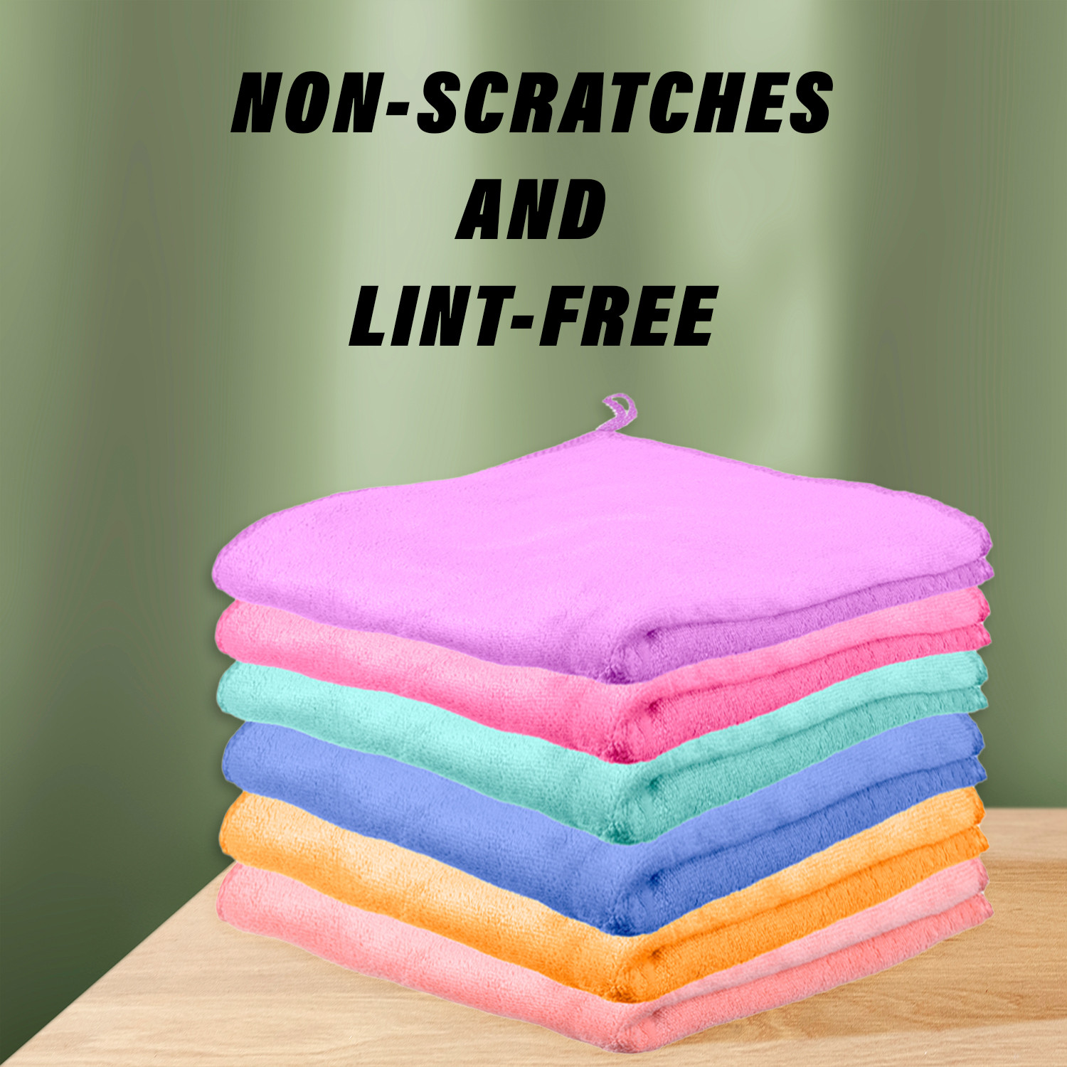 Kuber Industries Cleaning Towel | Reusable Cleaning Cloths for Kitchen | Duster Towel for Home Cleaning | 350 GSM Cleaning Cloth Towel with Hanging Loop | 40x40 | Pack of 2 | Multi
