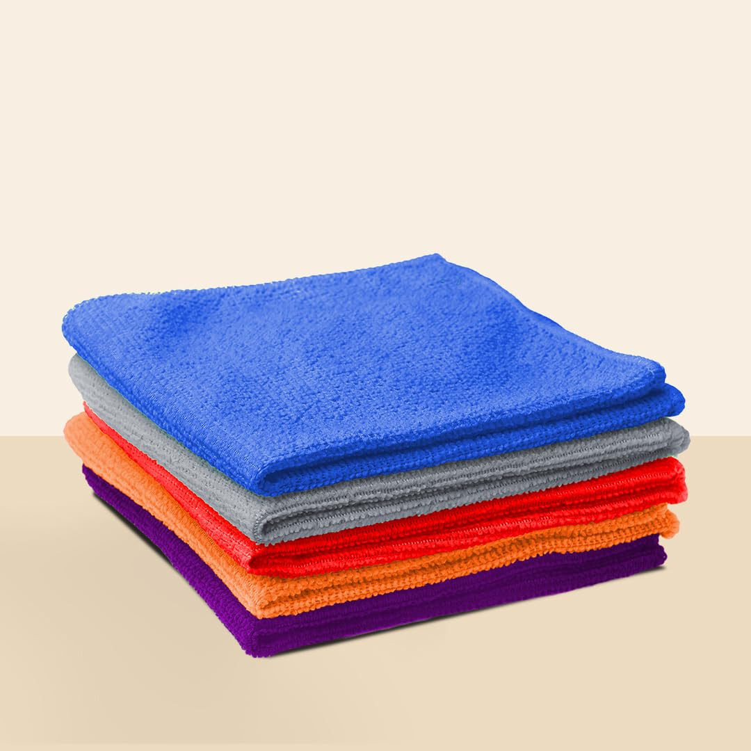 Kuber Industries Cleaning Towel | Reusable Cleaning Cloths for Kitchen | Duster Towel for Home Cleaning | 340 GSM Cleaning Cloth | 30x20 | SHXS2030 | Pack of 5 | Multicolor