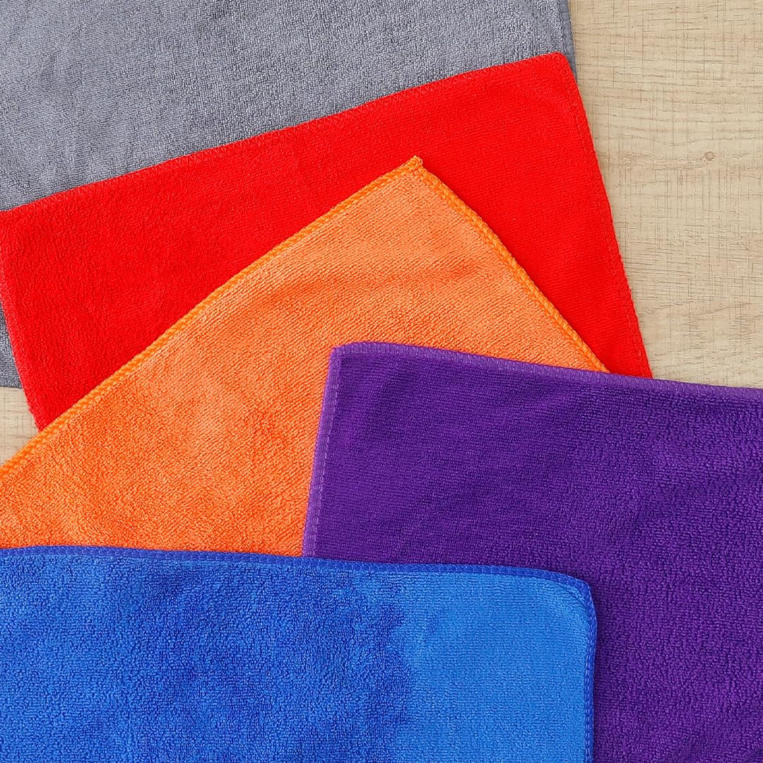 Kuber Industries Cleaning Towel | Reusable Cleaning Cloths for Kitchen | Duster Towel for Home Cleaning | 340 GSM Cleaning Cloth | 30x20 | SHXS2030 | Pack of 5 | Multicolor