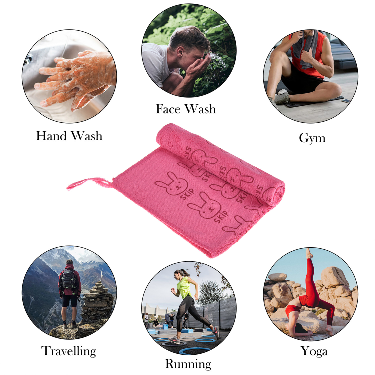 Kuber Industries Cleaning Towel | Reusable Cleaning Towel for Baby | Duster Towel for Home Cleaning | Skip Cleaning Cloth Towel with Hanging Loop | 30x40 |Pink