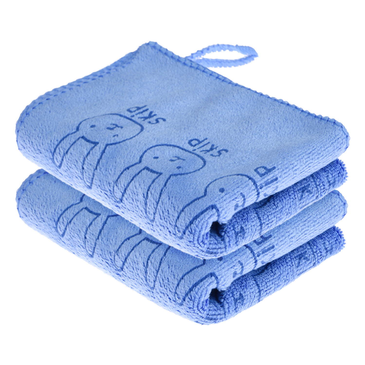 Kuber Industries Cleaning Towel | Reusable Cleaning Towel for Baby | Duster Towel for Home Cleaning | Skip Cleaning Cloth Towel with Hanging Loop | 30x40 | Pack of 2 | Blue