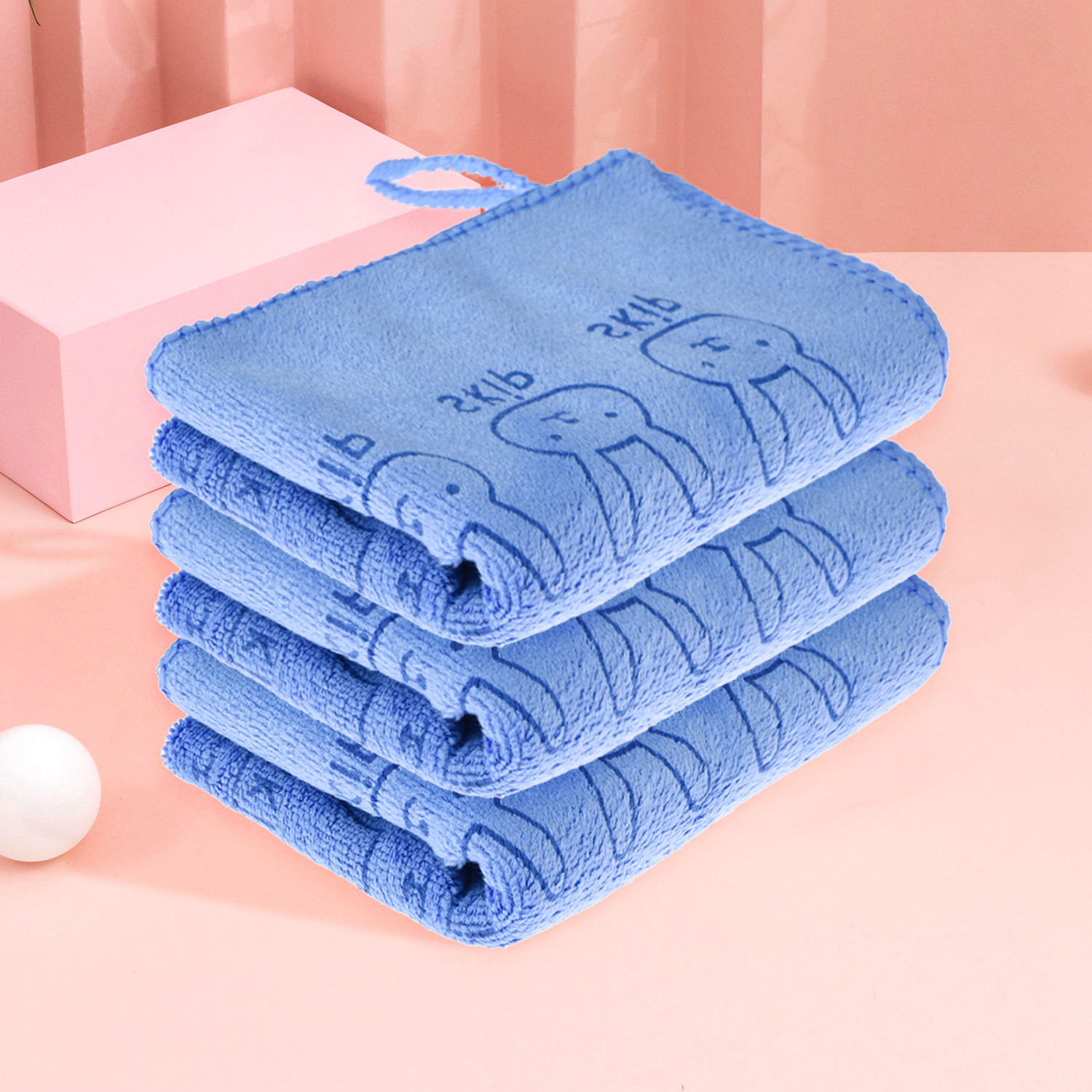 Kuber Industries Cleaning Towel | Reusable Cleaning Towel for Baby | Duster Towel for Home Cleaning | Skip Cleaning Cloth Towel with Hanging Loop | 30x40 | Pack of 2 | Blue