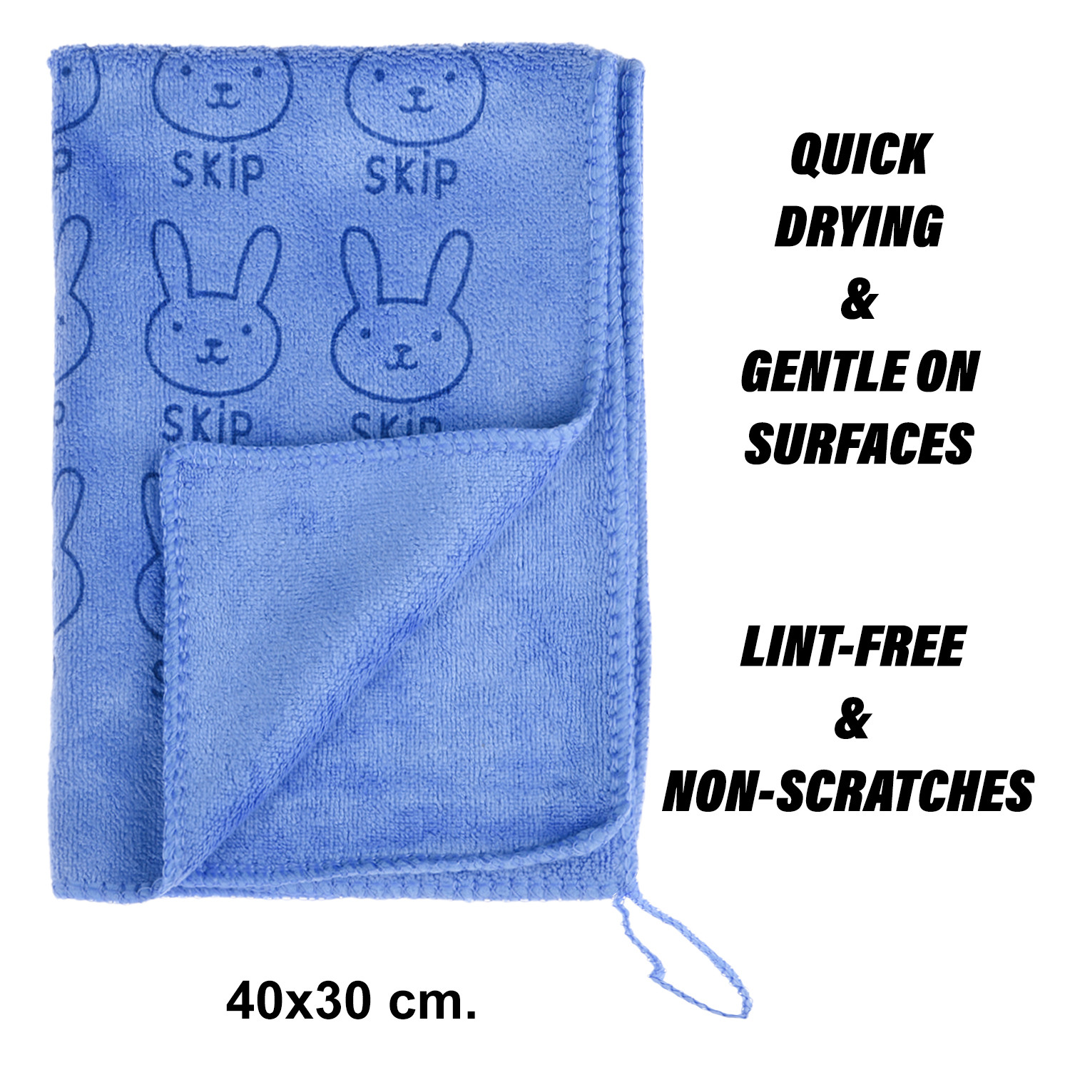 Kuber Industries Cleaning Towel | Reusable Cleaning Towel for Baby | Duster Towel for Home Cleaning | Skip Cleaning Cloth Towel with Hanging Loop | 30x40 | Pack of 2 | Blue