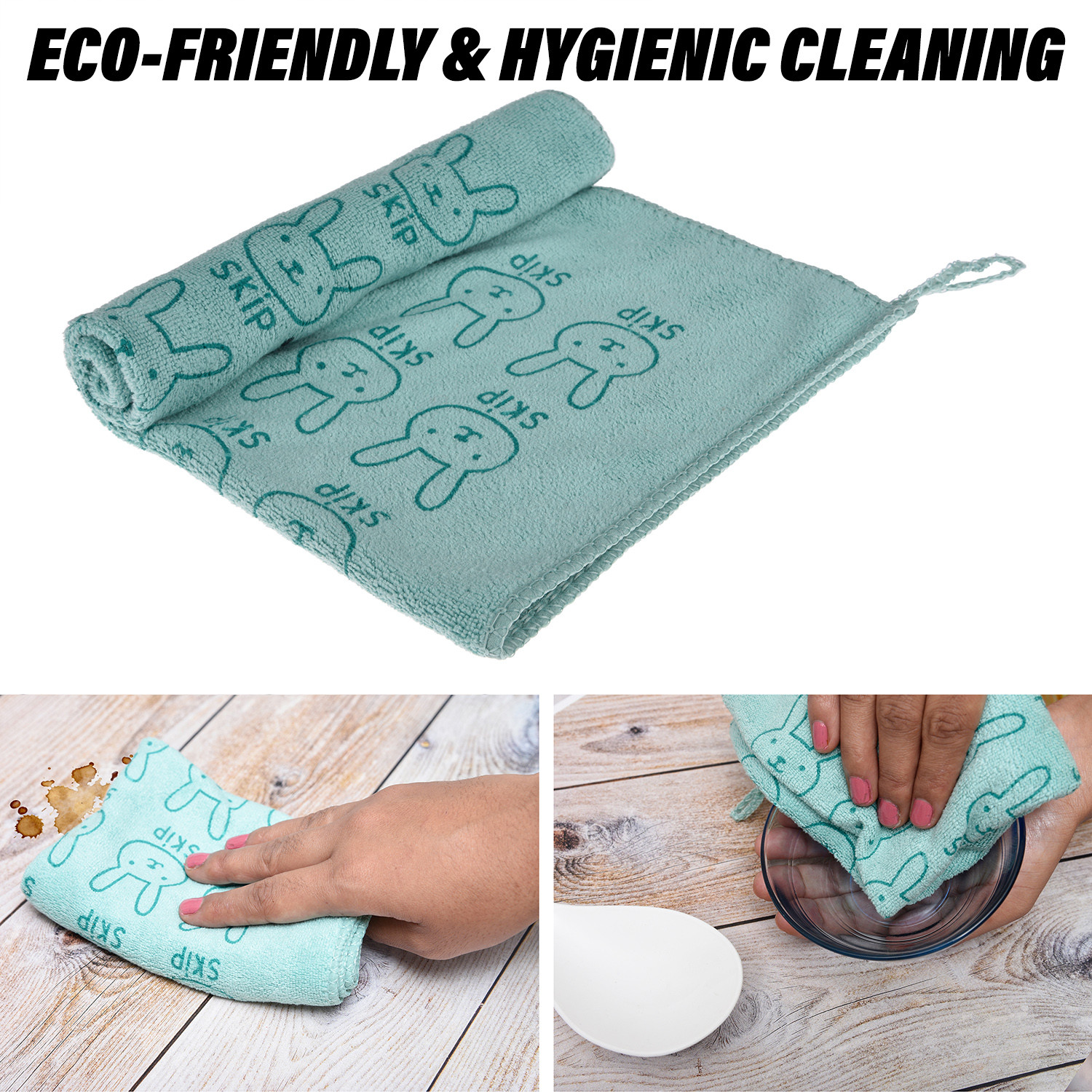 Kuber Industries Cleaning Towel | Reusable Cleaning Towel for Baby | Duster Towel for Home Cleaning | Skip Cleaning Cloth Towel with Hanging Loop | 30x40 | Pack of 3 | Multi