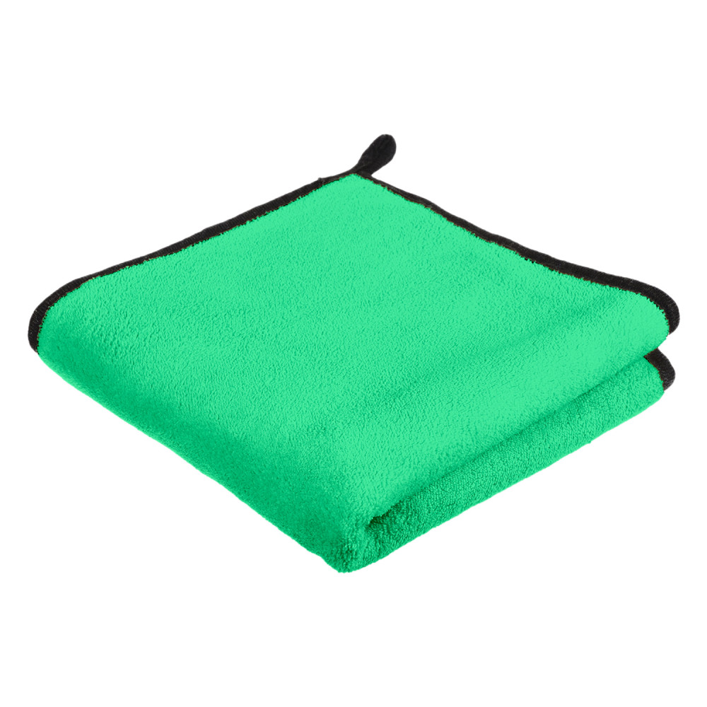 Kuber Industries Cleaning Towel|Microfiber Reusable Cloths|Highly Absorbent Washable Towel for Kitchen With Hanging Loop|Car|Window|40x40 Cm|Green