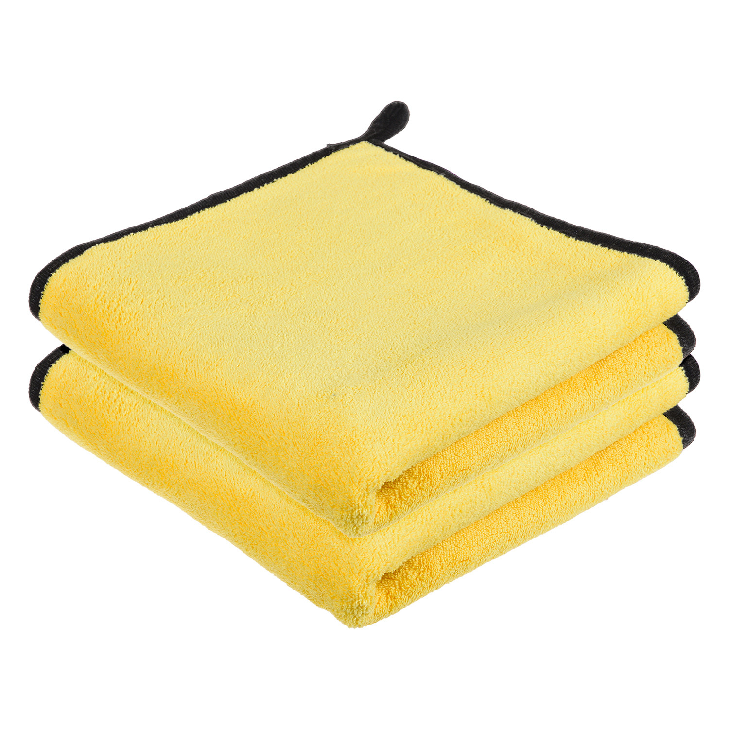 Kuber Industries Cleaning Towel|Microfiber Reusable Cloths|Highly Absorbent Washable Towel for Kitchen With Hanging Loop|Car|Window|40x40 Cm|Yellow