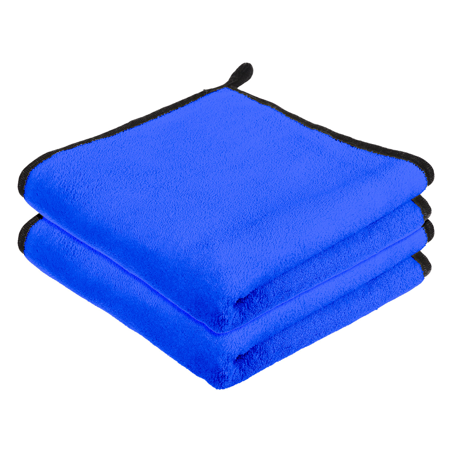 Kuber Industries Cleaning Towel|Microfiber Reusable Cloths|Highly Absorbent Washable Towel for Kitchen With Hanging Loop|Car|Window|40x40 Cm|Blue