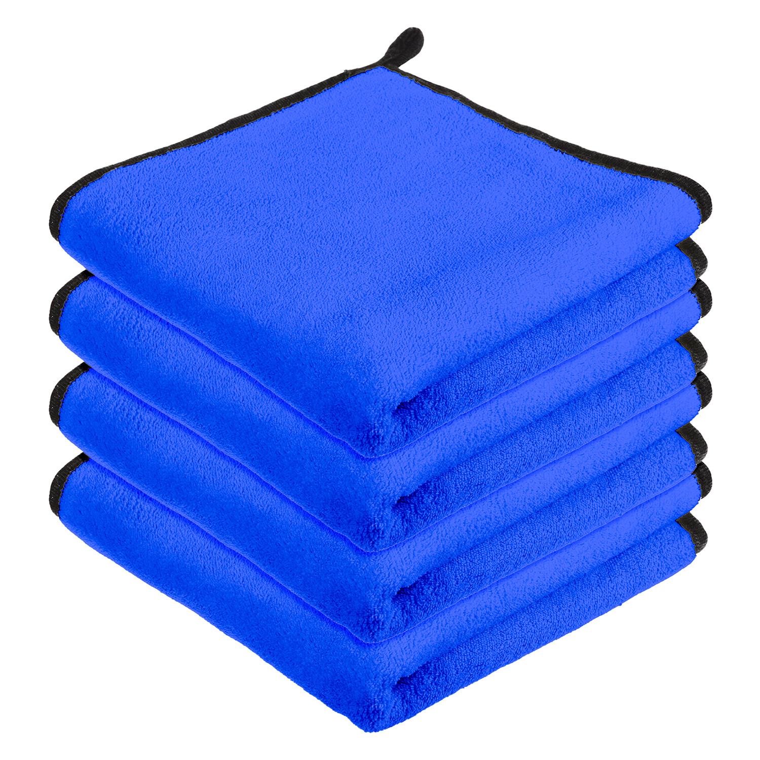 Kuber Industries Cleaning Towel|Microfiber Reusable Cloths|Highly Absorbent Washable Towel for Kitchen With Hanging Loop|Car|Window|40x40 Cm|Blue
