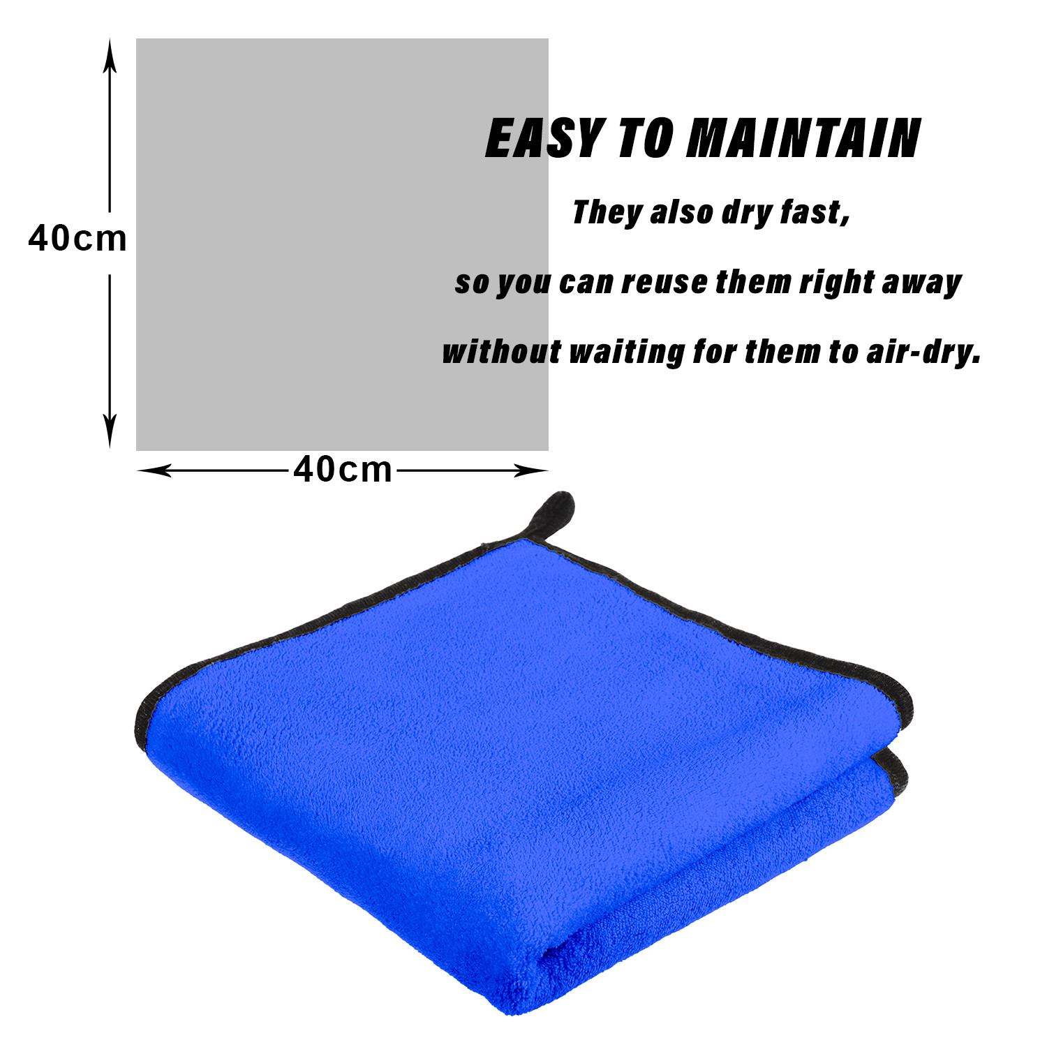 Kuber Industries Cleaning Towel|Microfiber Reusable Cloths|Highly Absorbent Washable Towel for Kitchen With Hanging Loop|Car|Window|40x40 Cm|Pack of 2 (Multi)