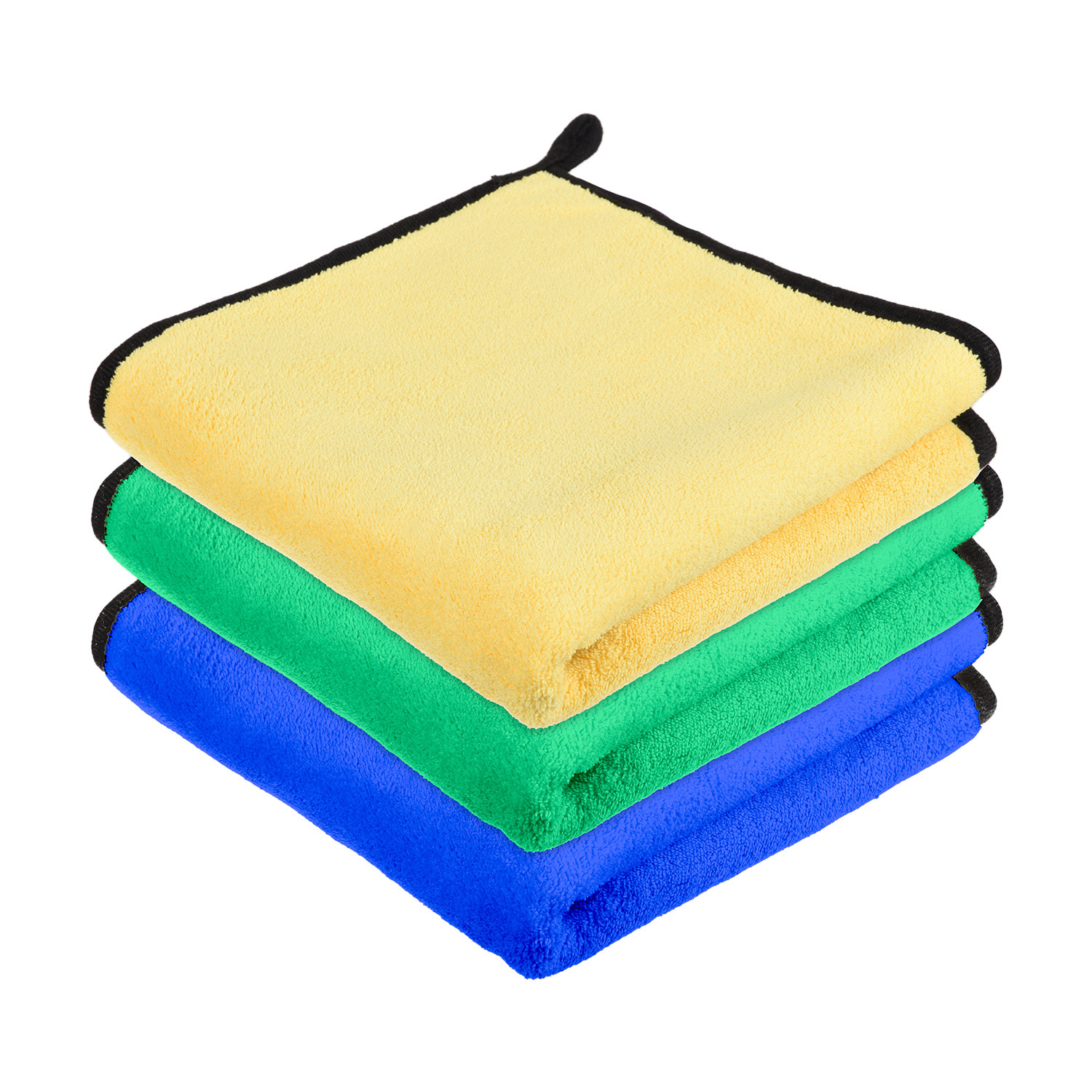 Kuber Industries Cleaning Towel|Microfiber Reusable Cloths|Highly Absorbent Washable Towel for Kitchen With Hanging Loop|Car|Window|40x40 Cm|Pack of 3 (Multi)