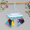 Cloth Drying Hanger | 36 Clips Cloth Hanger | Cloth Drying Stand | Baby Cloth Drying Pegs | Clothes Hanger Pegs | Square Cloth Drying Clips | Transparent Blue