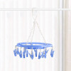 Cloth Drying Hanger | 360° Cloth Drying Stand | Baby Cloth Drying Pegs | 16 Clips Clothes Hanger for Socks, Bras, Underwear &amp; Towels | Round Cloth Drying Clips | Blue