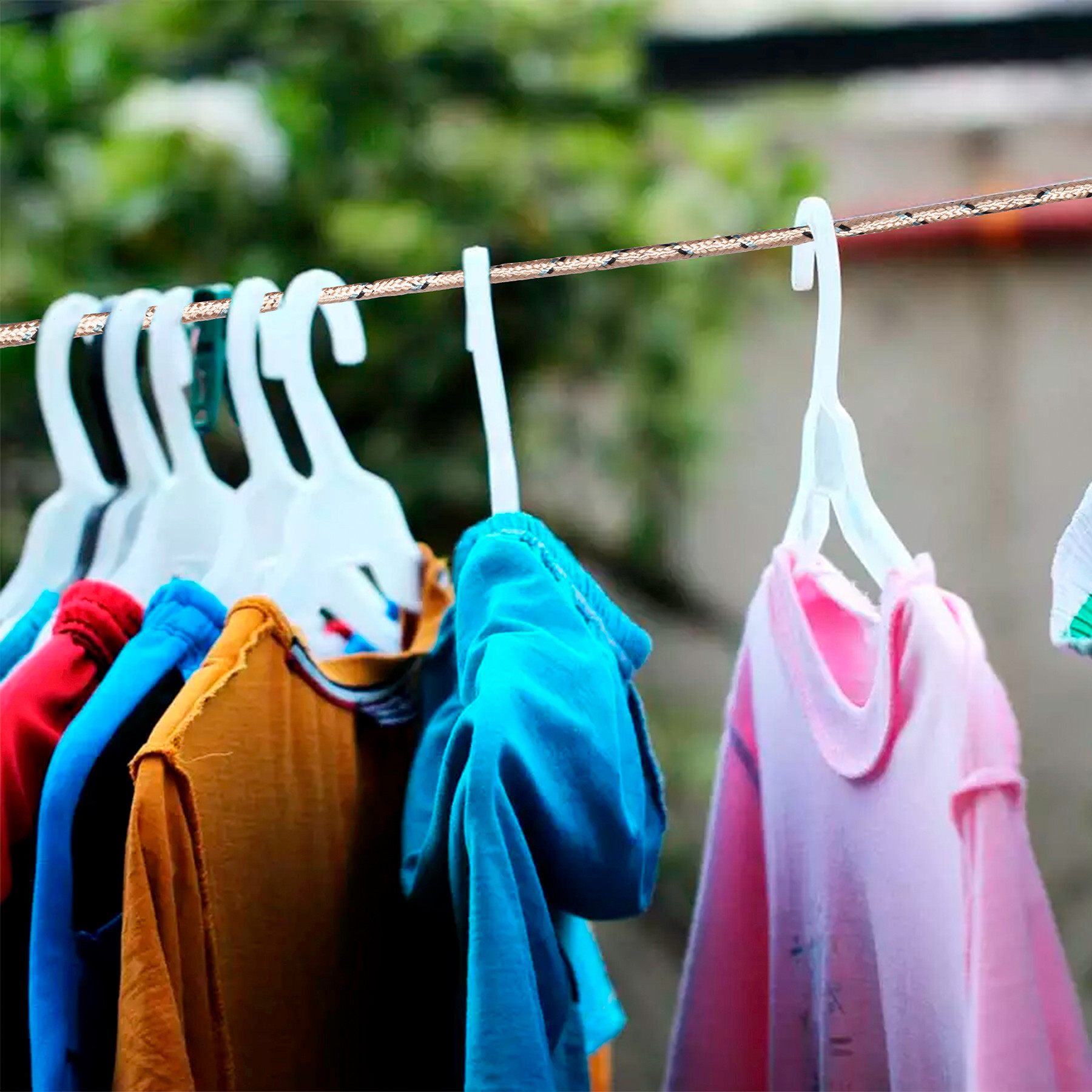 Kuber Industries Cloth Drying Rope  Nylon Synthetic Laundry Line Rope  Laundry Clothesline  Cloth Drying Wire Synthetic Rope  Clothes Drying Line  20 MTR  Multicolor