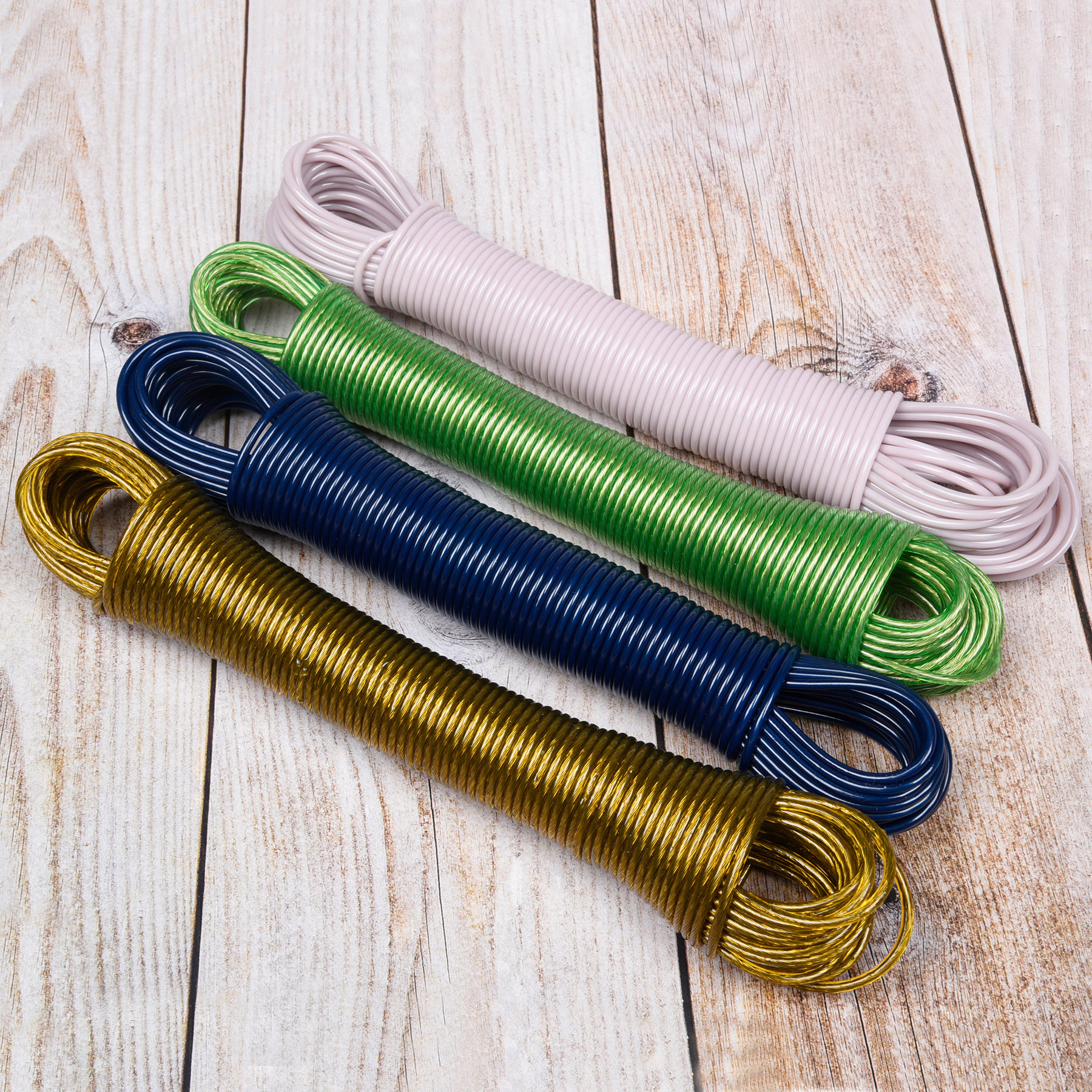 Kuber Industries Cloth Drying Rope  PVC Coated Laundry Line Rope  Laundry Clothesline  Cloth Drying Wire Rope with 2 Hooks  Clothes Drying Line  20 MTR  Multicolor