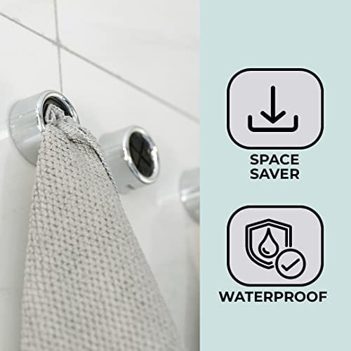 Kuber Industries Cloth Hanger|Wall Mounted Towel Hanger|Multipurpose Cloth & Towel Holder|ABC + PVC Material|Easy Installation|Waterproof|77019|Pack of 4|Black