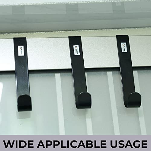 Kuber Industries Cloth Hanger|Wall Mounted Towel Hanger|Multipurpose Cloth & Towel Holder|Iron Spray Material|Easy Installation|Interchangeable Over The Door Hook|ZT-3042(B)|Pack of 3|Black
