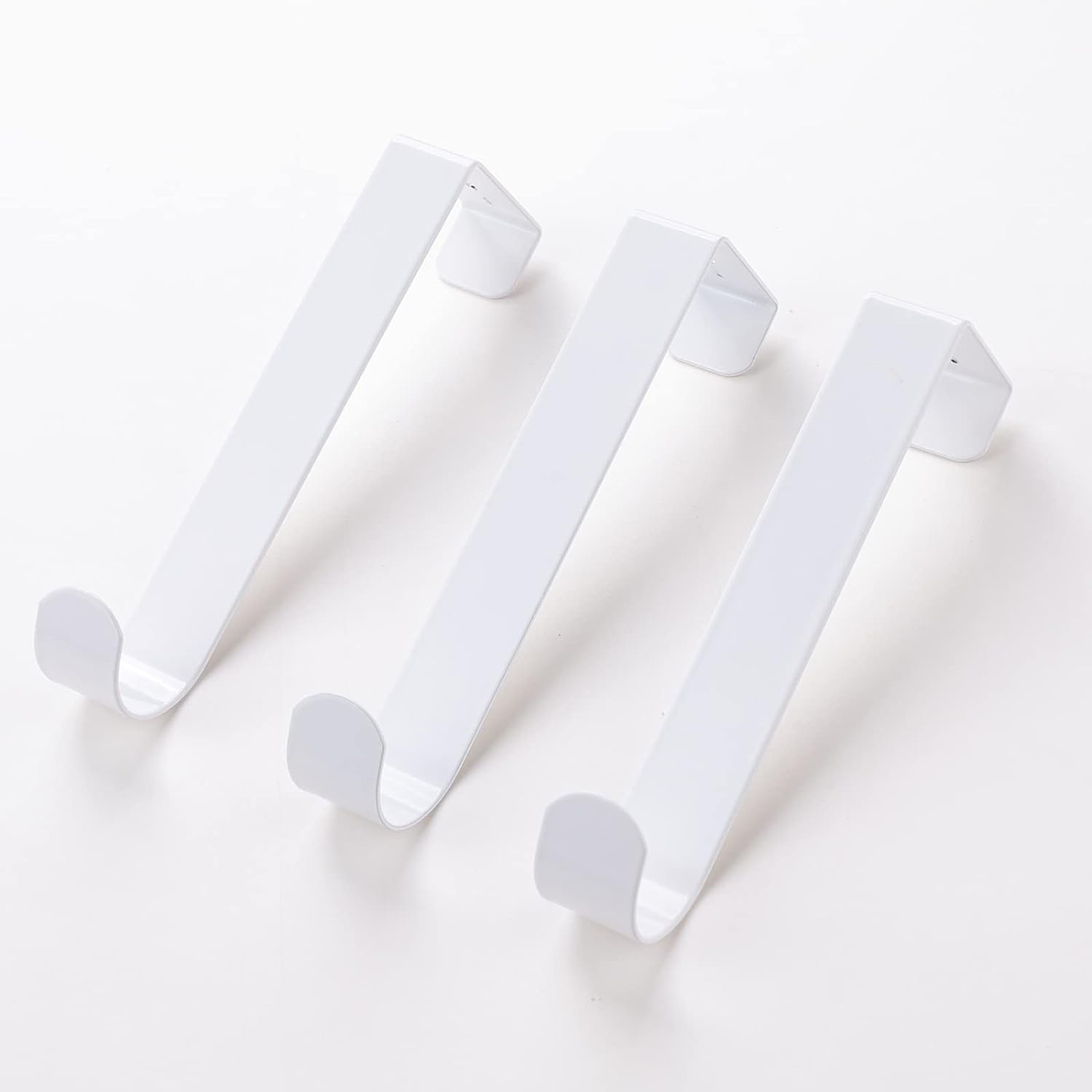 Kuber Industries Cloth Hanger|Wall Mounted Towel Hanger|Multipurpose Cloth & Towel Holder|Iron Spray Material|Easy Installation|Interchangeable Over The Door Hook|ZT-3042(W)|Pack of 3|White