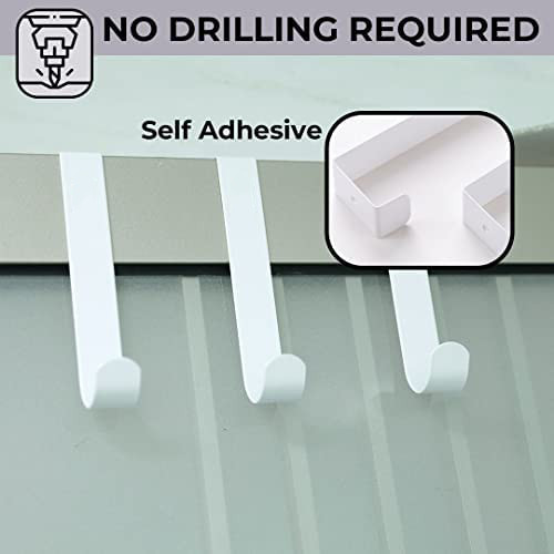 Kuber Industries Cloth Hanger|Wall Mounted Towel Hanger|Multipurpose Cloth & Towel Holder|Iron Spray Material|Easy Installation|Interchangeable Over The Door Hook|ZT-3042(W)|Pack of 3|White
