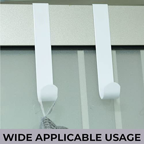 Kuber Industries Cloth Hanger|Wall Mounted Towel Hanger|Multipurpose Cloth & Towel Holder|Iron Spray Material|Easy Installation|Interchangeable Over The Door Hook|ZT-3042(W)|Pack of 3|White