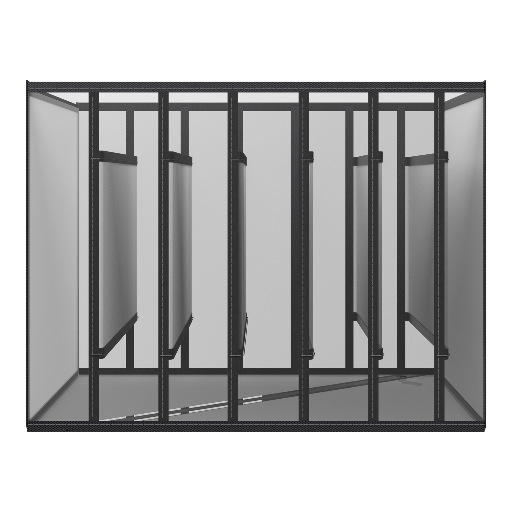 Kuber Industries Cloth Organizer  Wardrobe Organizer  7 Grids Storage Box for Jeans-Trousers-Shirts  PVC Foldable Drawer Organizer  Almirah Organizer  Transparent 40 mm  Black