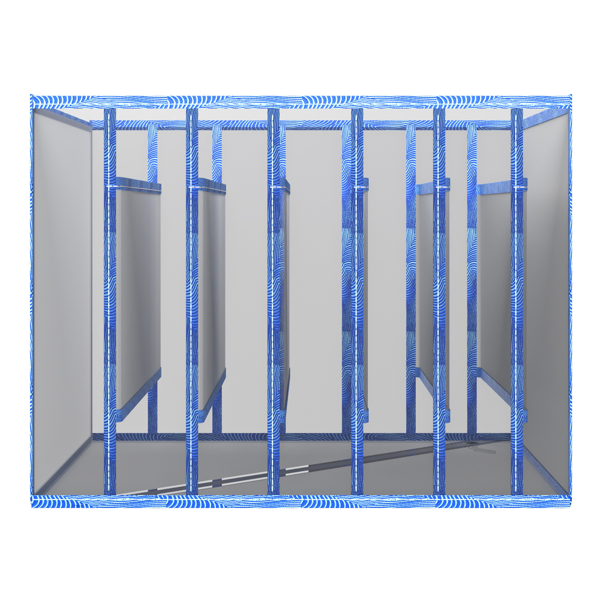 Kuber Industries Cloth Organizer  Wardrobe Organizer  7 Grids Storage Box for Jeans-Trousers-Shirts  PVC Foldable Drawer Organizer  Almirah Organizer  Zig-Zag 40 mm  Blue