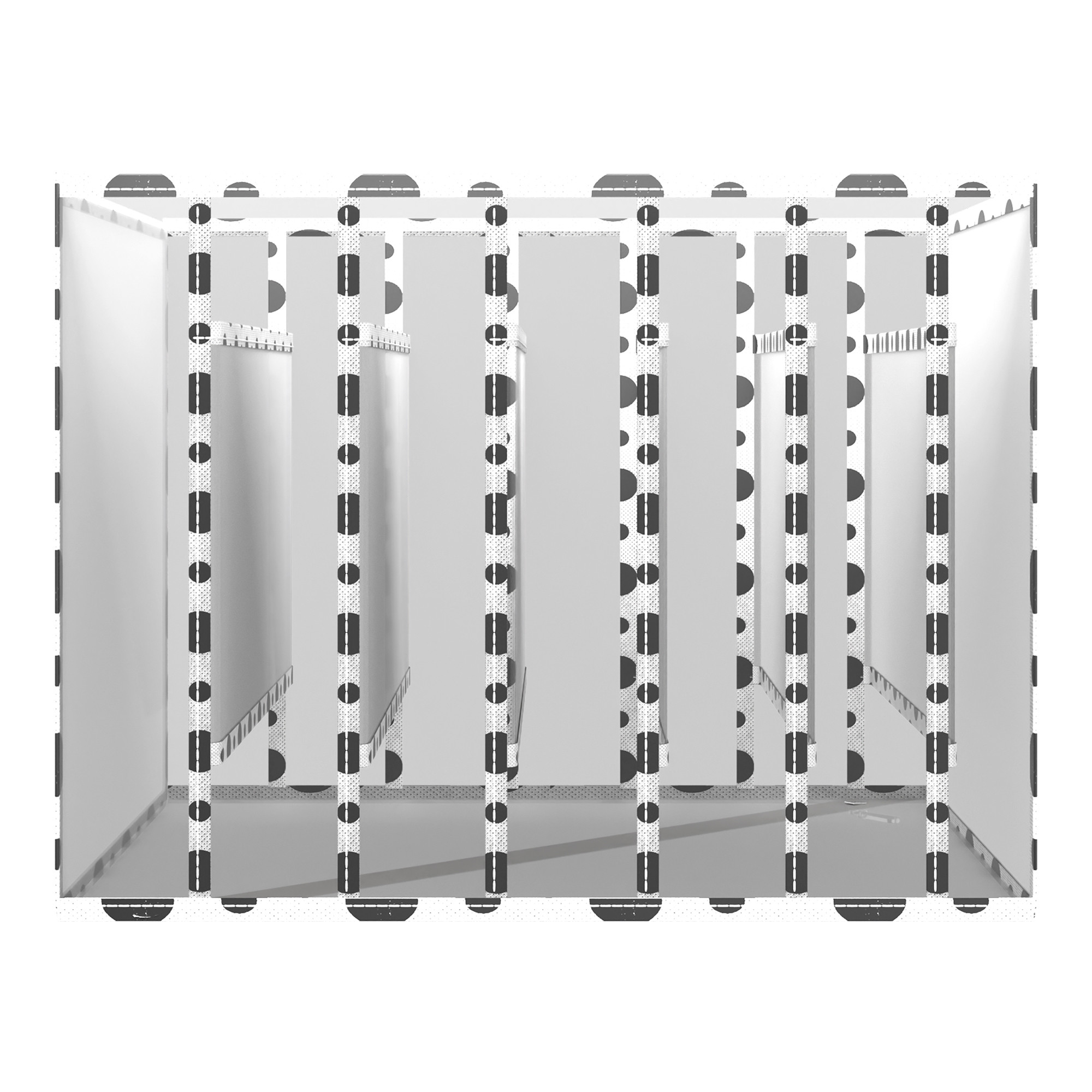 Kuber Industries Cloth Organizer  Wardrobe Organizer  7 Grids Storage Box for Jeans-Trousers-Shirts  PVC Foldable Drawer Organizer  Almirah Organizer  Black Dot 40 mm  White