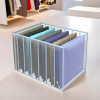 Cloth Organizer | Wardrobe Organizer | 7 Grids Storage Box for Jeans-Trousers-Shirts | PVC Foldable Drawer Organizer | Almirah Organizer | Transparent |.40 mm | Gray