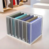 Cloth Organizer | Wardrobe Organizer | 7 Grids Storage Box for Jeans-Trousers-Shirts | PVC Foldable Drawer Organizer | Almirah Organizer | Transparent |.40 mm | White