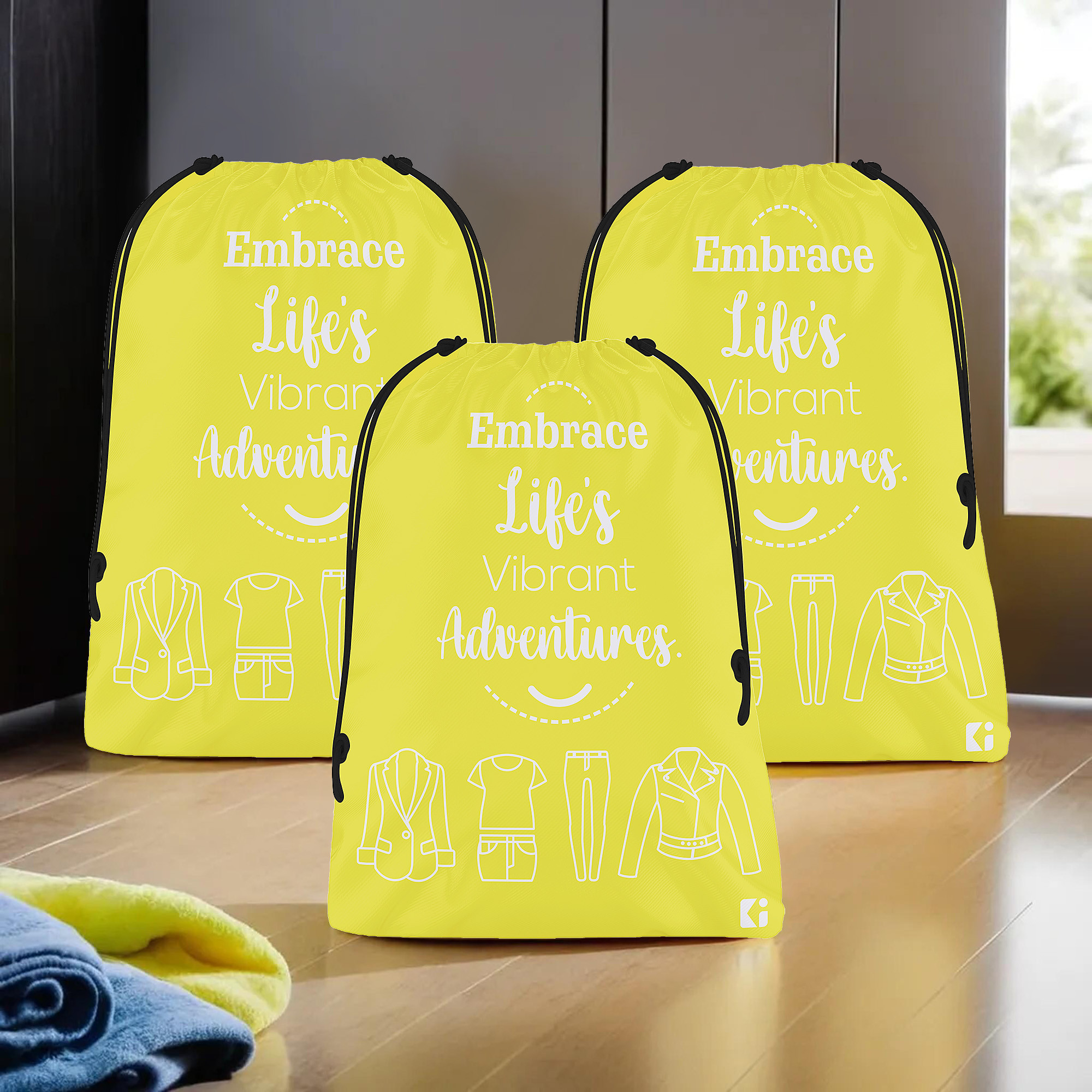 Kuber Industries Cloth Storage Bag | Storage Organizer | Travel Cloth Carrying Bag | Garments Cover for Laundry | Travel Storage Organizer for Clothing | Medium | Yellow