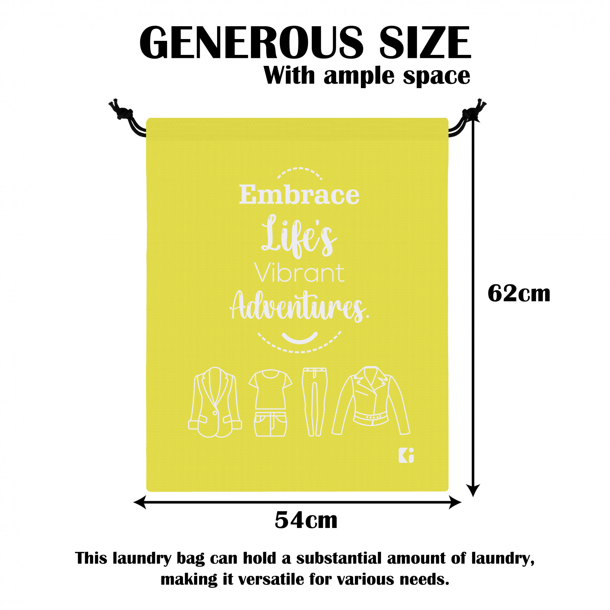 Kuber Industries Cloth Storage Bag | Storage Organizer | Travel Cloth Carrying Bag | Garments Cover for Laundry | Travel Storage Organizer for Clothing | Medium | Yellow