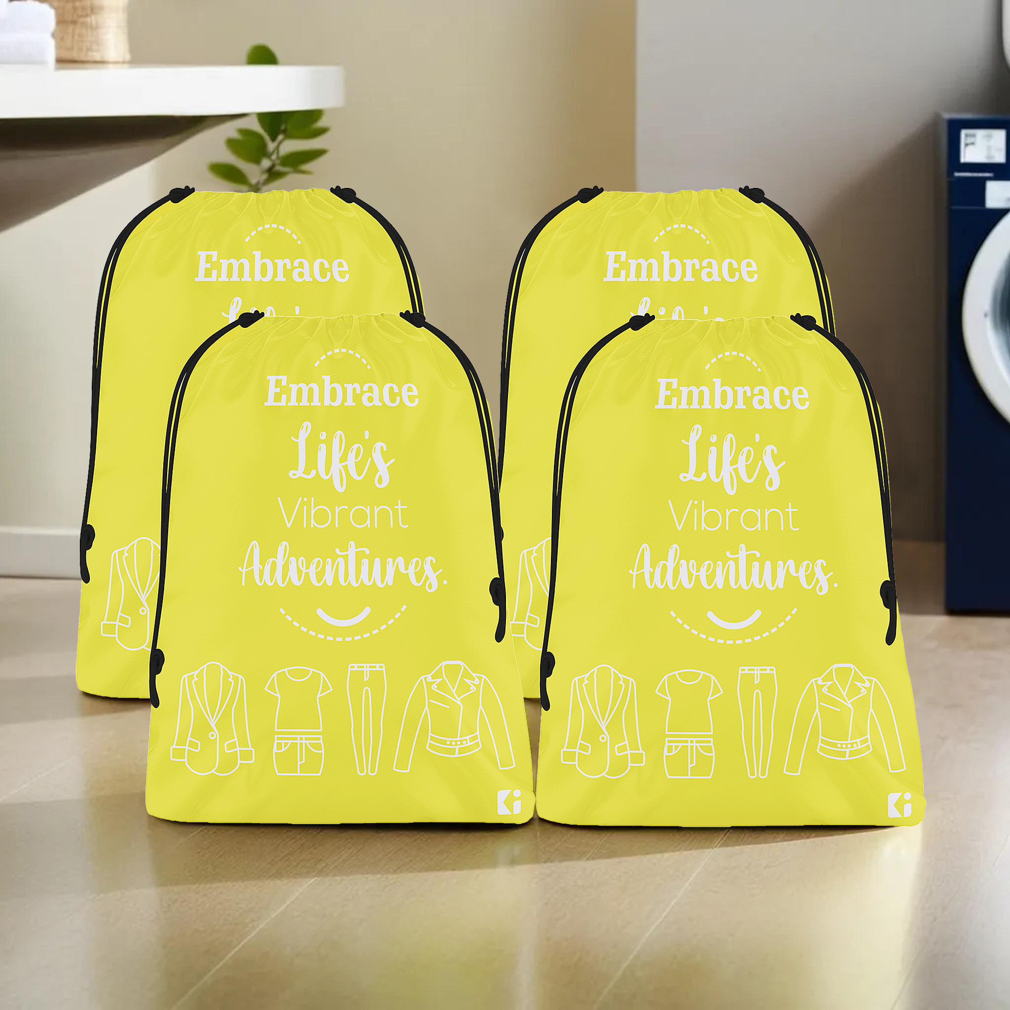 Kuber Industries Cloth Storage Bag | Storage Organizer | Travel Cloth Carrying Bag | Garments Cover for Laundry | Travel Storage Organizer for Clothing | Medium | Yellow