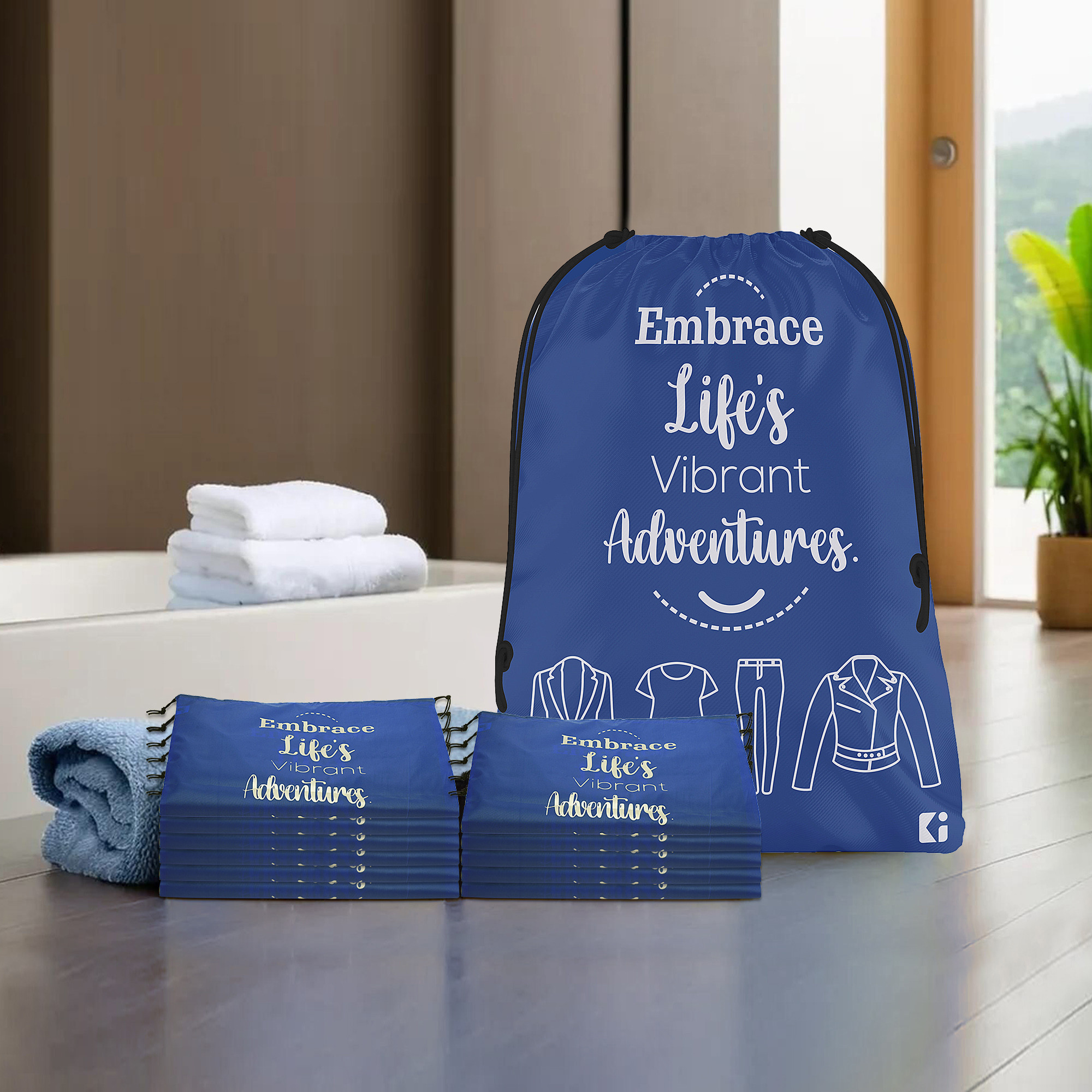 Kuber Industries Cloth Storage Bag | Storage Organizer | Travel Cloth Carrying Bag | Garments Cover for Laundry | Travel Storage Organizer for Clothing | Medium | Royal Blue