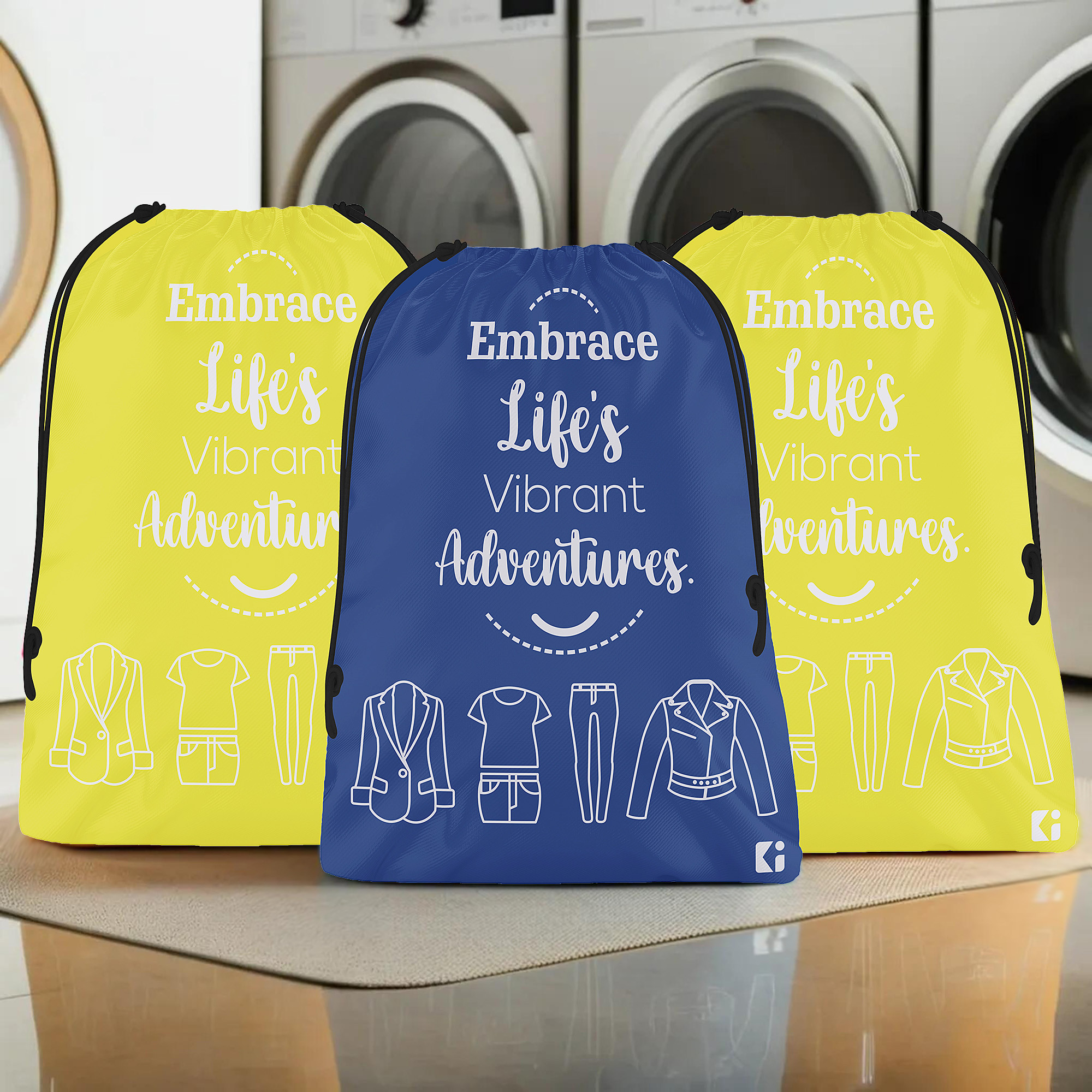 Kuber Industries Cloth Storage Bag | Storage Organizer | Travel Cloth Carrying Bag | Garments Cover for Laundry | Travel Storage Organizer for Clothing | Medium | Yellow & Royal Blue