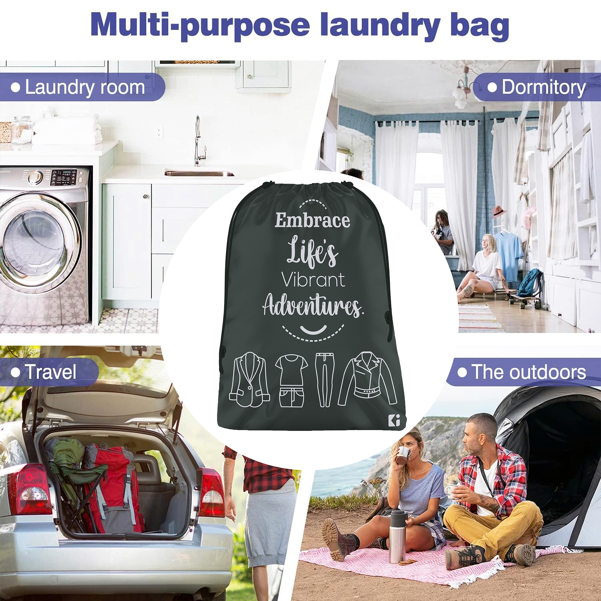 Kuber Industries Cloth Storage Bag | Storage Organizer | Travel Cloth Carrying Bag | Garments Cover for Laundry | Travel Storage Organizer for Clothing | Medium | Yellow & Gray