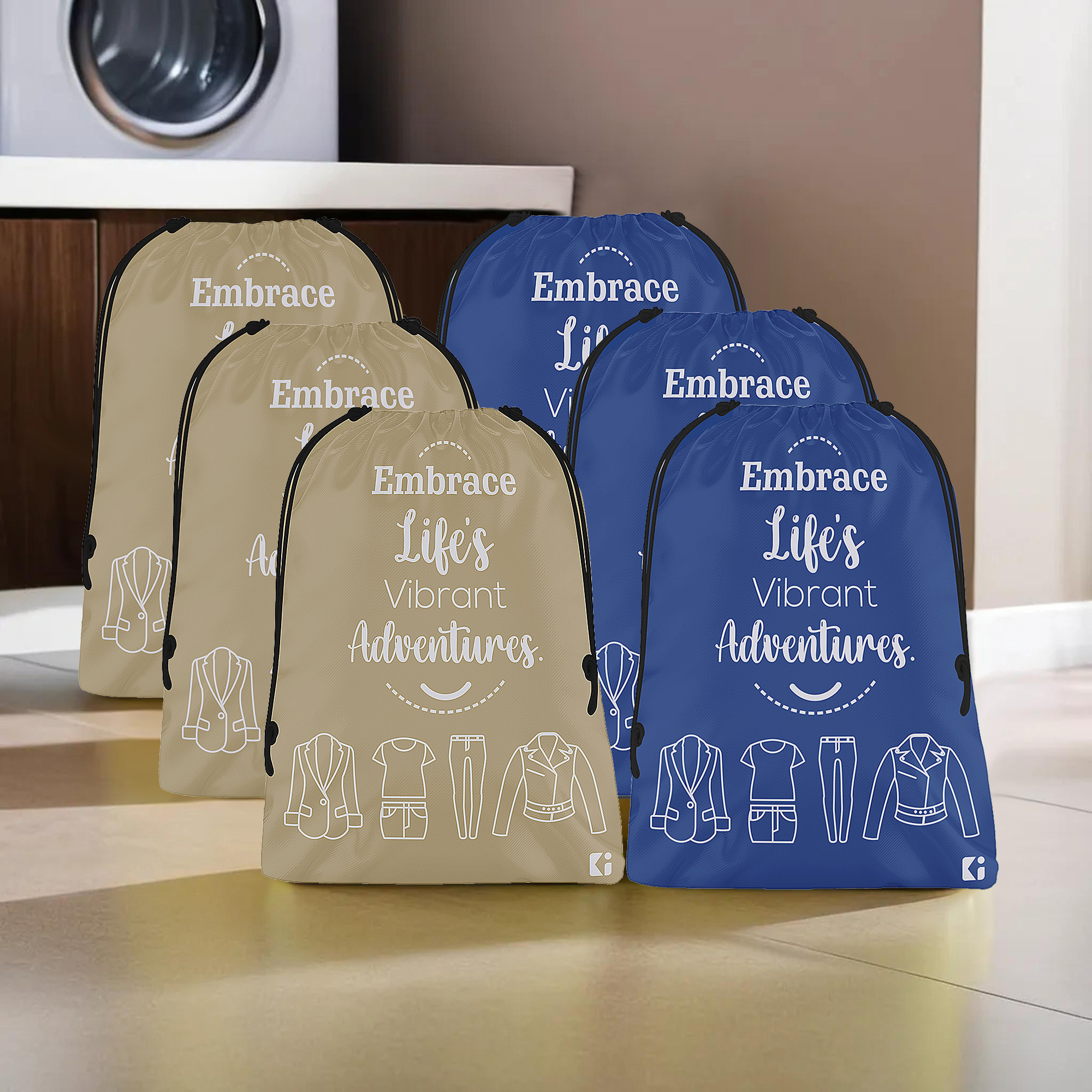 Kuber Industries Cloth Storage Bag | Storage Organizer | Travel Cloth Carrying Bag | Garments Cover for Laundry | Travel Storage Organizer for Clothing | Medium | Brown & Royal Blue