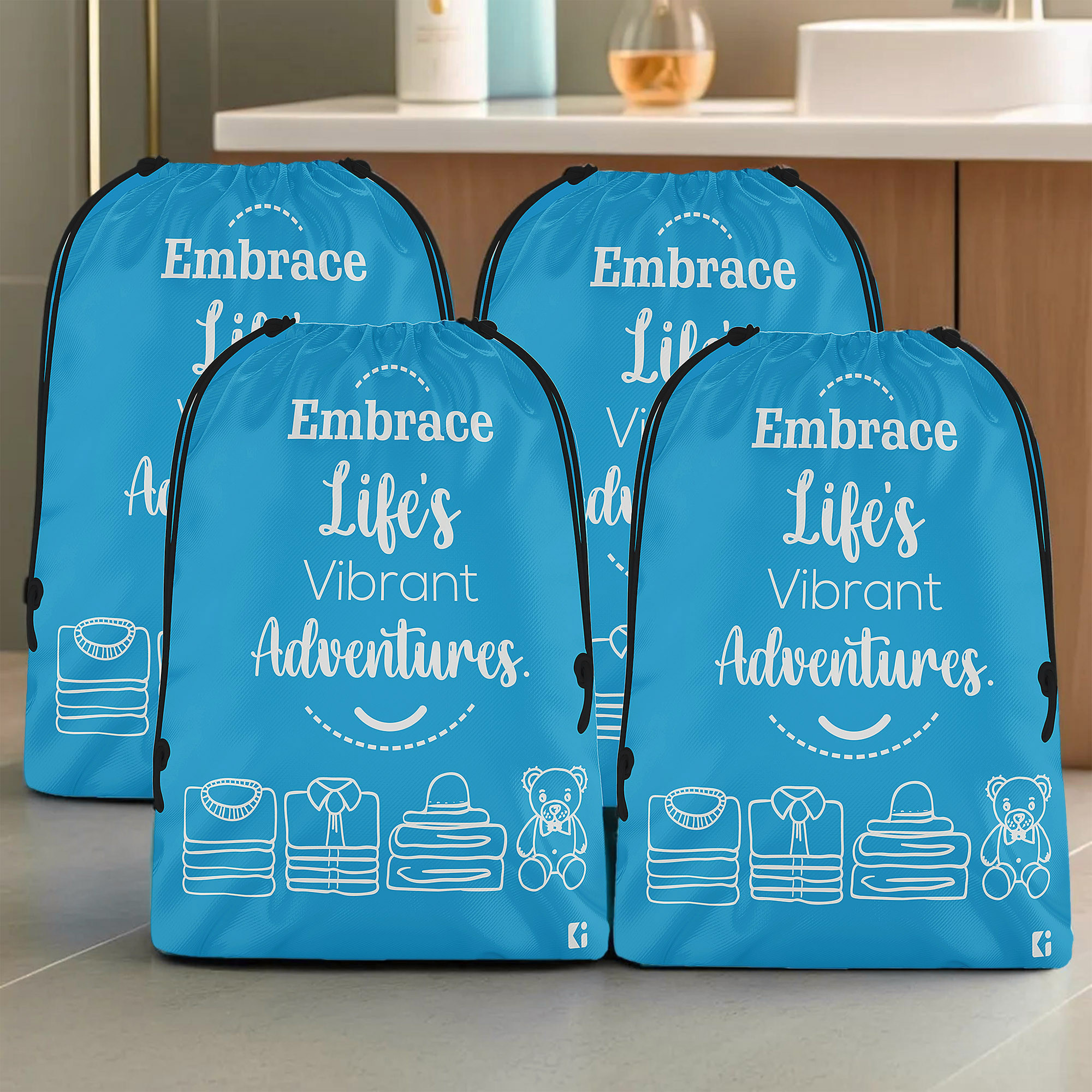 Kuber Industries Cloth Storage Bag | Storage Organizer | Travel Cloth Carrying Bag | Garments Cover for Laundry | Travel Storage Organizer Bag for Clothing | Large | Sky Blue