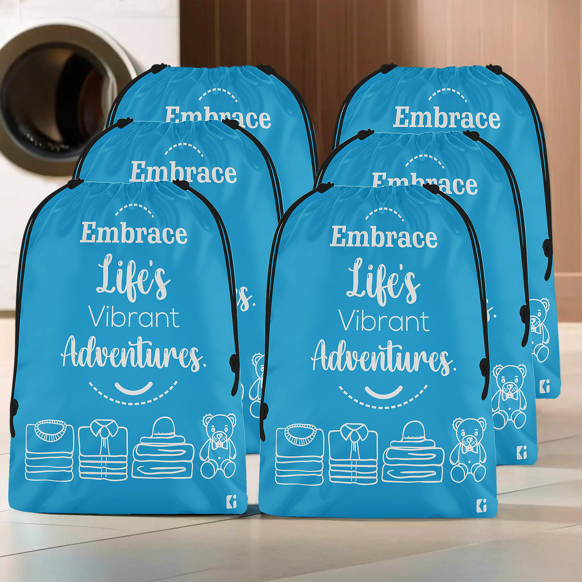 Kuber Industries Cloth Storage Bag | Storage Organizer | Travel Cloth Carrying Bag | Garments Cover for Laundry | Travel Storage Organizer Bag for Clothing | Large | Sky Blue
