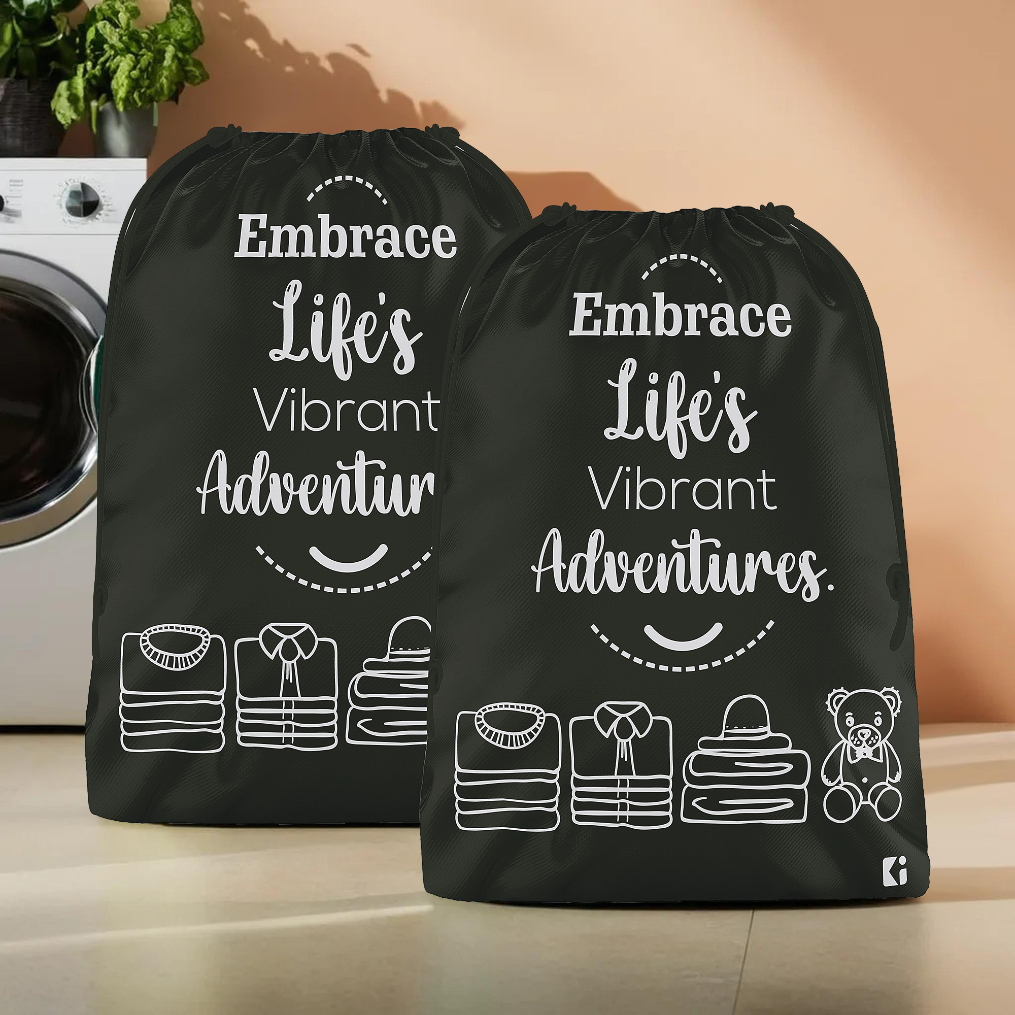 Kuber Industries Cloth Storage Bag | Storage Organizer | Travel Cloth Carrying Bag | Garments Cover for Laundry | Travel Storage Organizer Bag for Clothing | Large | Black