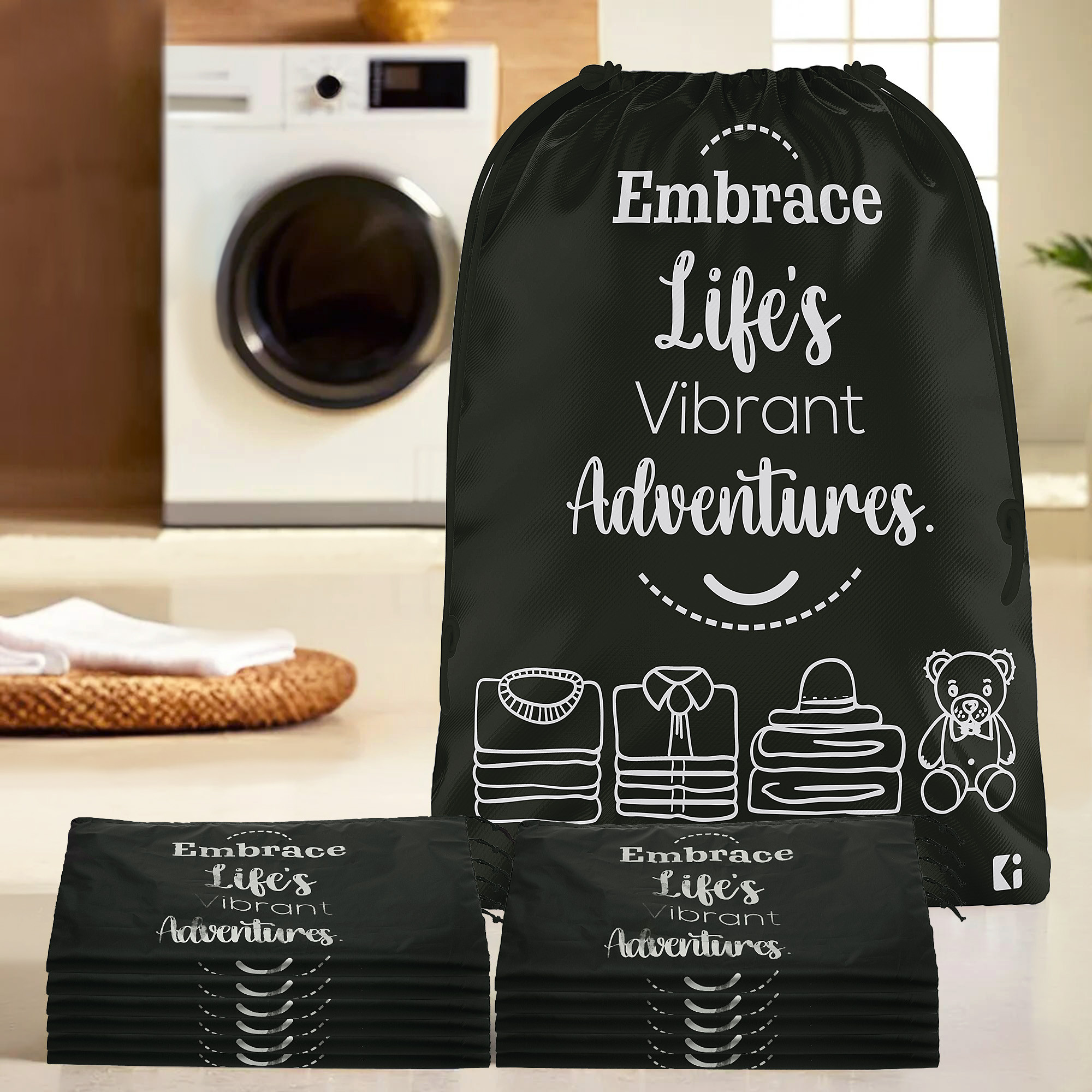 Kuber Industries Cloth Storage Bag | Storage Organizer | Travel Cloth Carrying Bag | Garments Cover for Laundry | Travel Storage Organizer Bag for Clothing | Large | Black