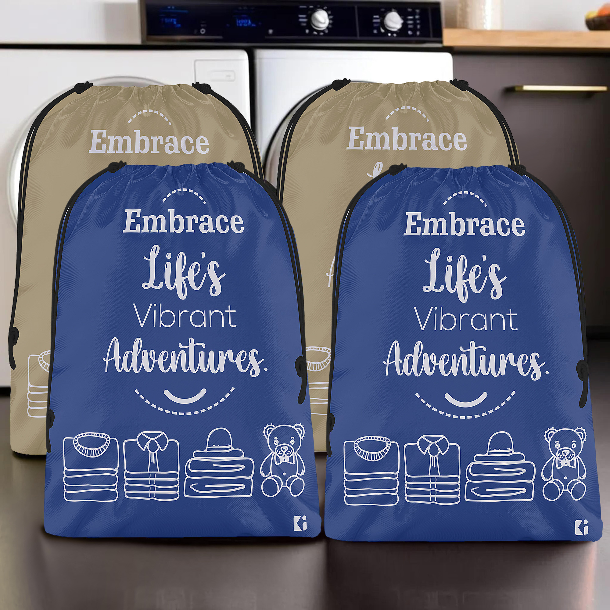 Kuber Industries Cloth Storage Bag | Storage Organizer | Travel Cloth Carrying Bag | Garments Cover for Laundry | Travel Storage Organizer for Clothing | Large | Brown & Royal Blue