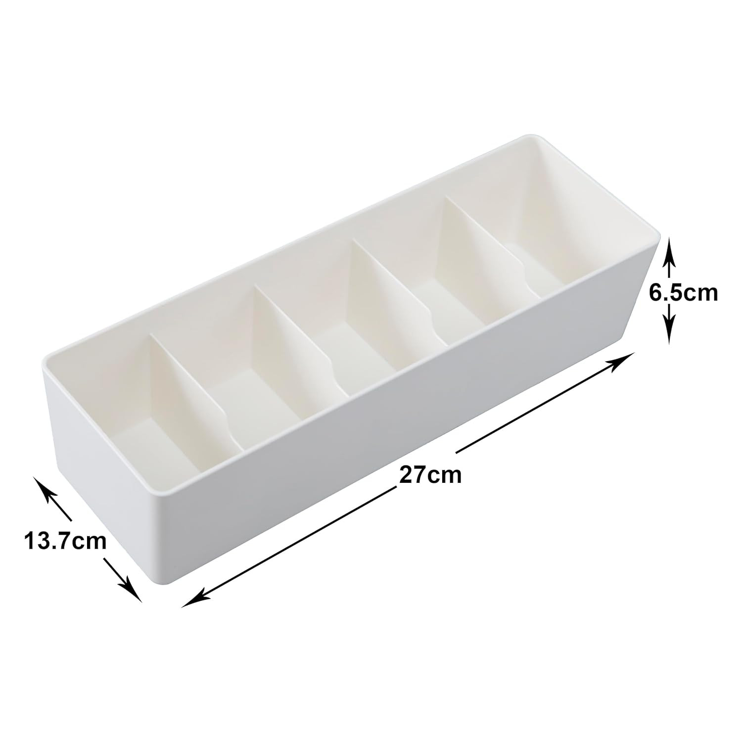 Kuber Industries Cloth Storage Box 5 GridDrawer Divider|Wardrobe Organizer For clothes (White)