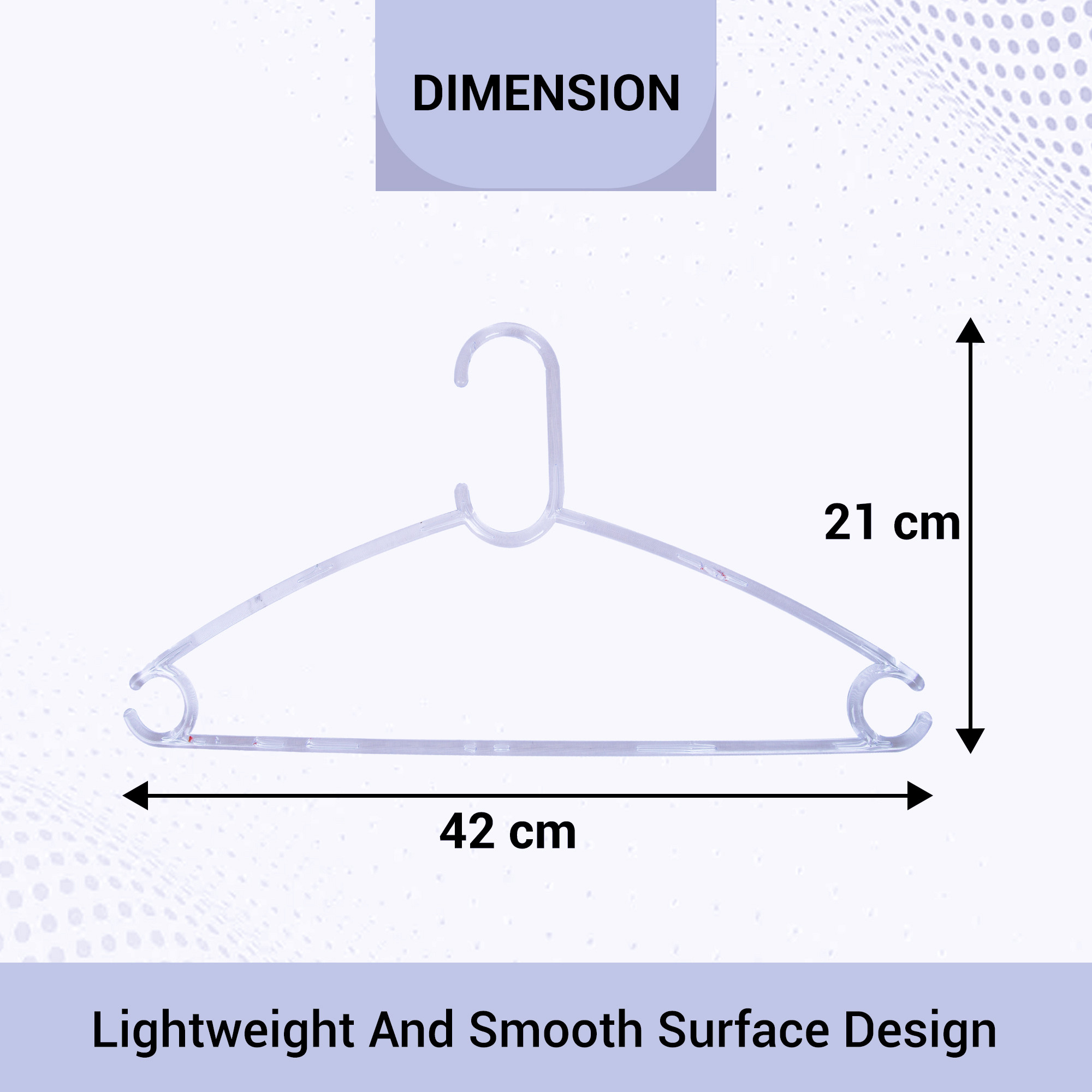 Kuber Industries Clothes Hanger | Clothes Hanger Set for Shirts-Jackets-Dress-Pant | Coat and Shirt Hangers | Hanger for Skirts-Shorts-Saree-Jeans | C Cut Crystal Hanger | Transparent