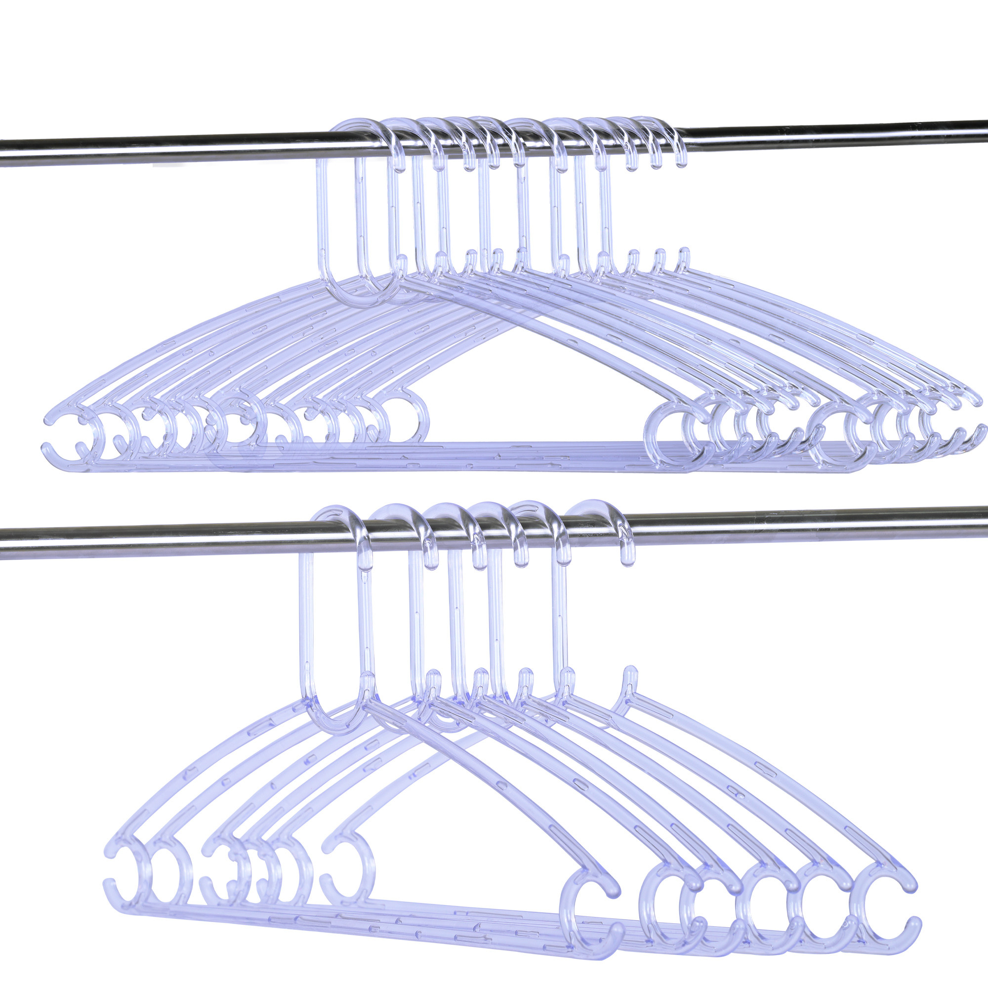 Kuber Industries Clothes Hanger | Clothes Hanger Set for Shirts-Jackets-Dress-Pant | Coat and Shirt Hangers | Hanger for Skirts-Shorts-Saree-Jeans | C Cut Crystal Hanger | Transparent