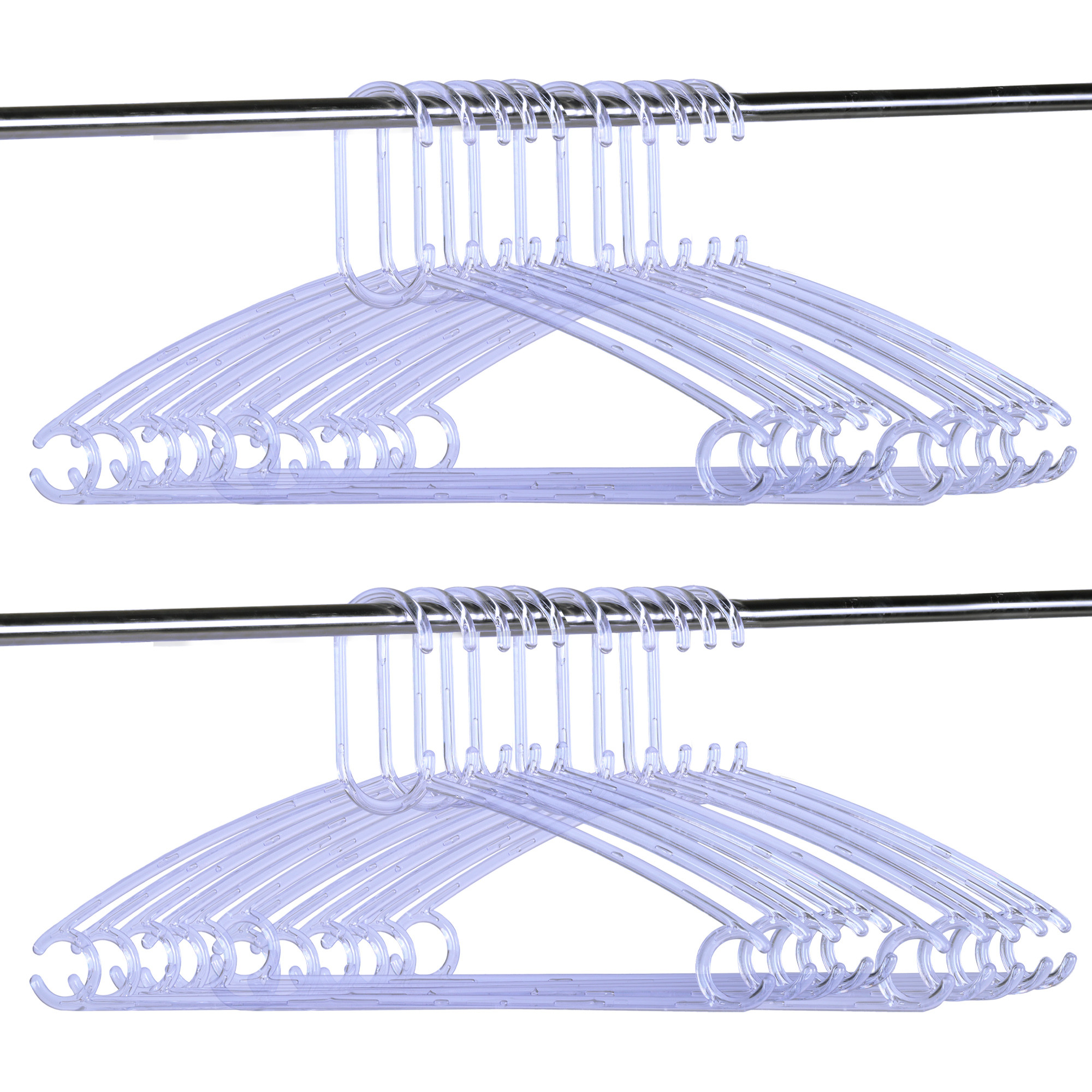 Kuber Industries Clothes Hanger | Clothes Hanger Set for Shirts-Jackets-Dress-Pant | Coat and Shirt Hangers | Hanger for Skirts-Shorts-Saree-Jeans | C Cut Crystal Hanger | Transparent