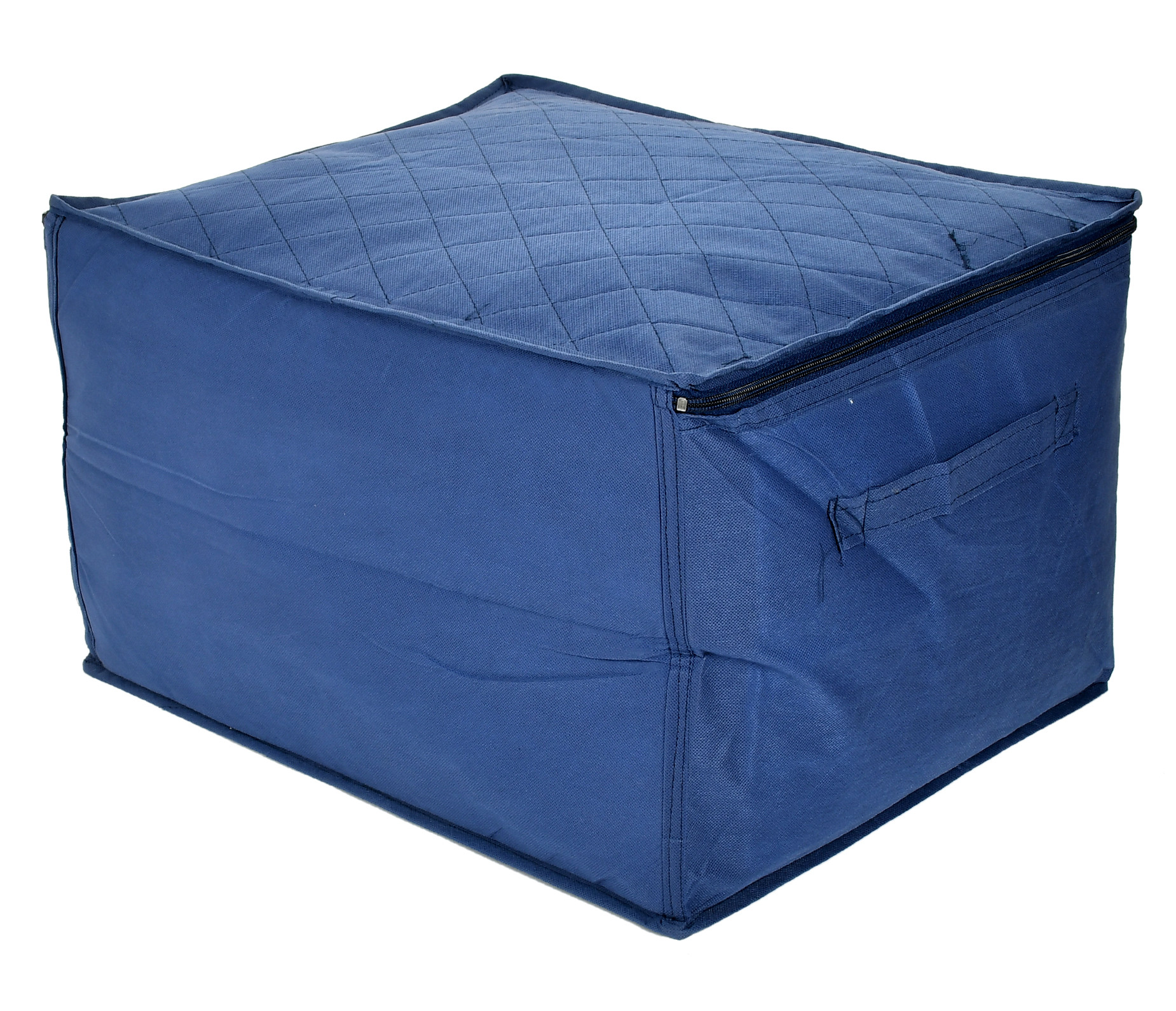 Kuber Industries Clothing Storage Bags, Under Bed Foldable Organizer, Store Blankets, Clothes With Zipper Tranasparent Window, 66 Litre (Navy Blue)-HS_38_KUBMART21293